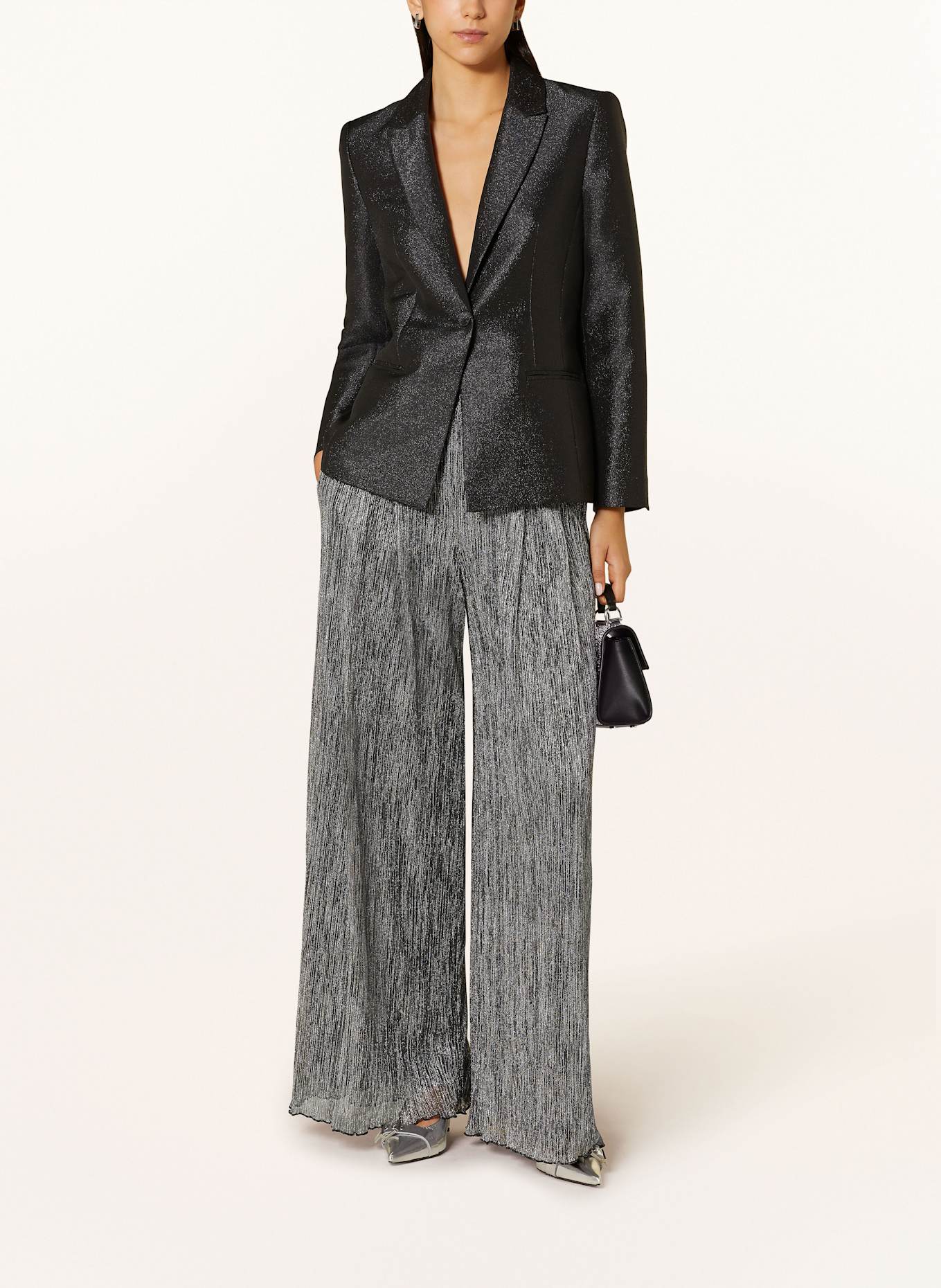 MARC CAIN Marlenehose mit Glitzergarn: 800 silver