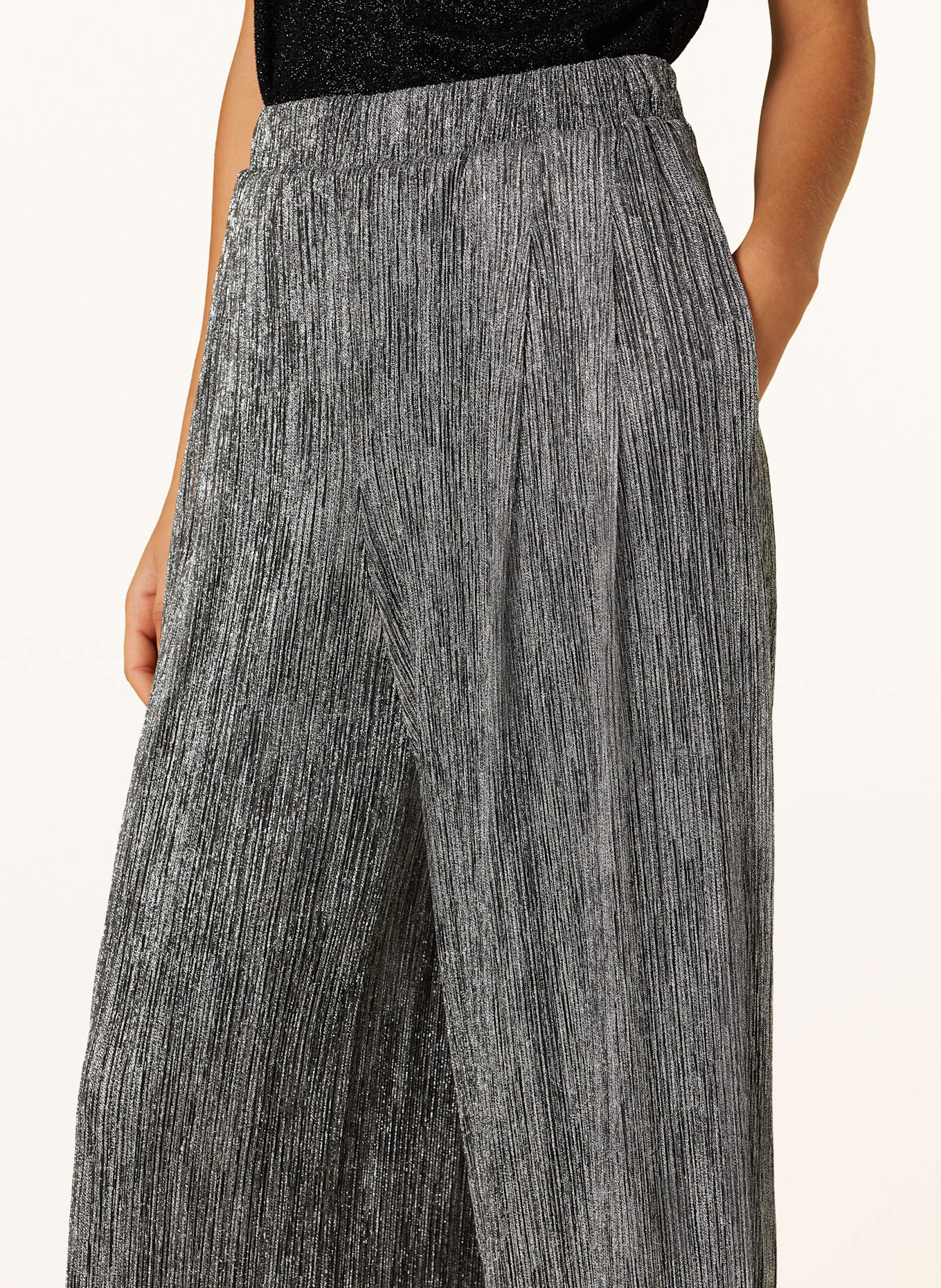 MARC CAIN Marlenehose mit Glitzergarn: 800 silver