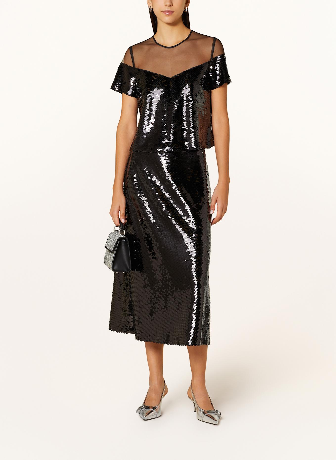 MARC CAIN Bluzka z cekinami: 900 BLACK