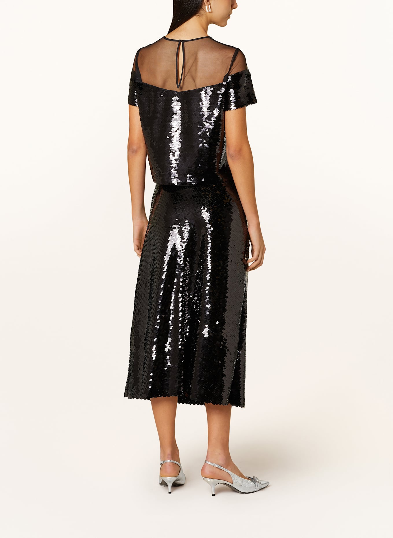 MARC CAIN Bluzka z cekinami: 900 BLACK