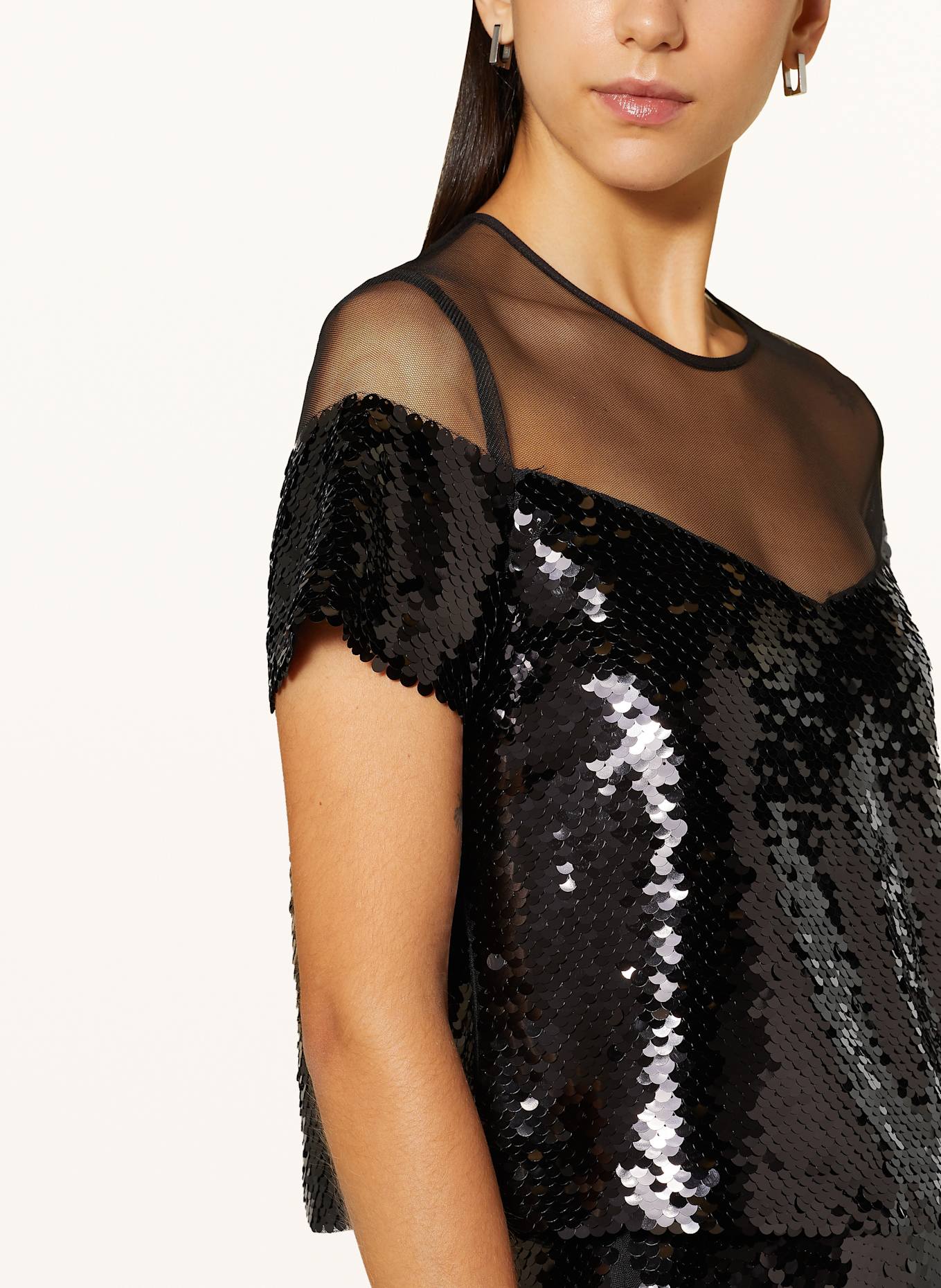 MARC CAIN Bluzka z cekinami: 900 BLACK