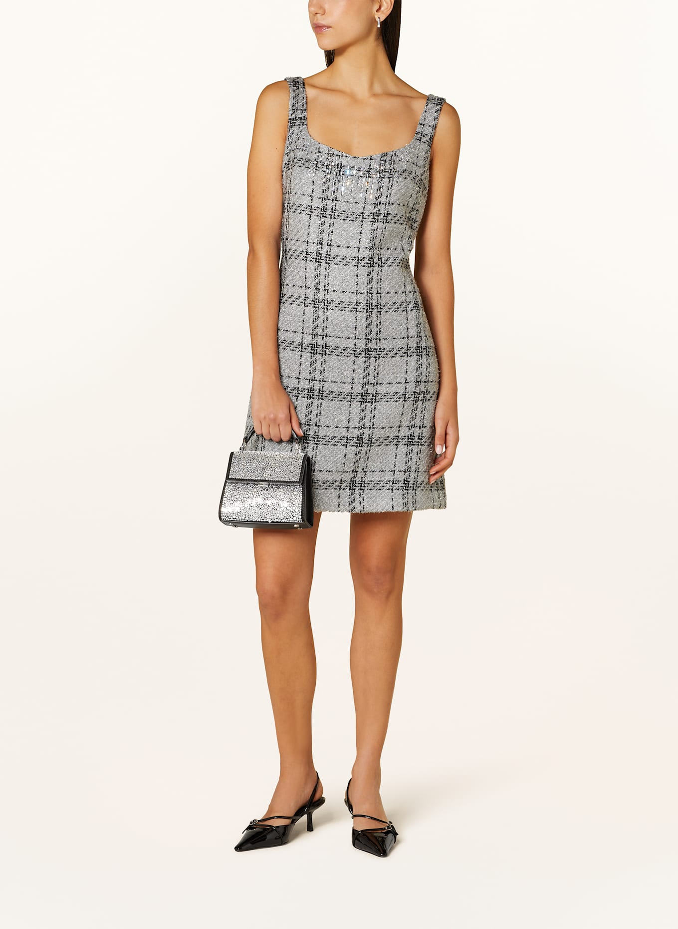 MARC CAIN Handtasche mit Schmucksteinen: SCHWARZ