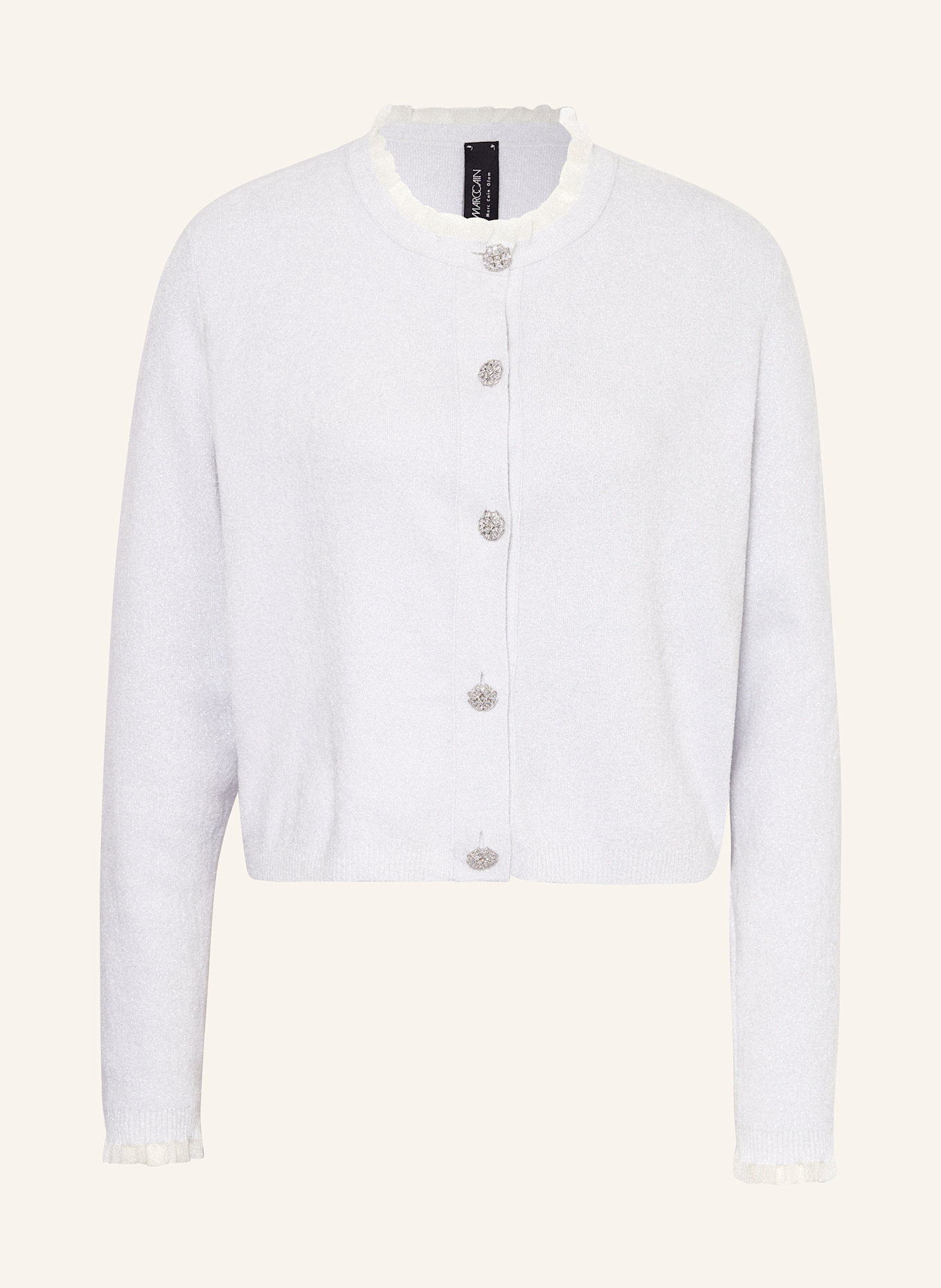 MARC CAIN Strickjacke mit Glitzergarn: 800 silver