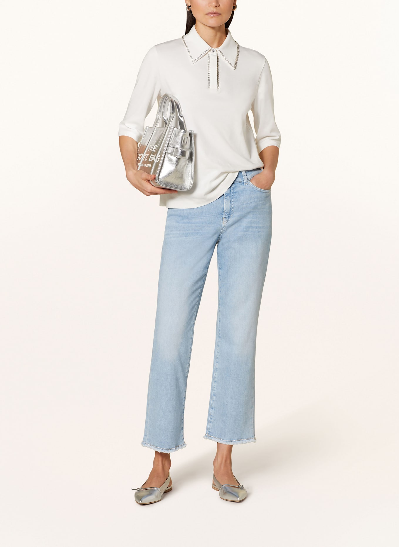 MARC CAIN 7/8-Jeans FORLI mit Schmucksteinen: 351 baby blue
