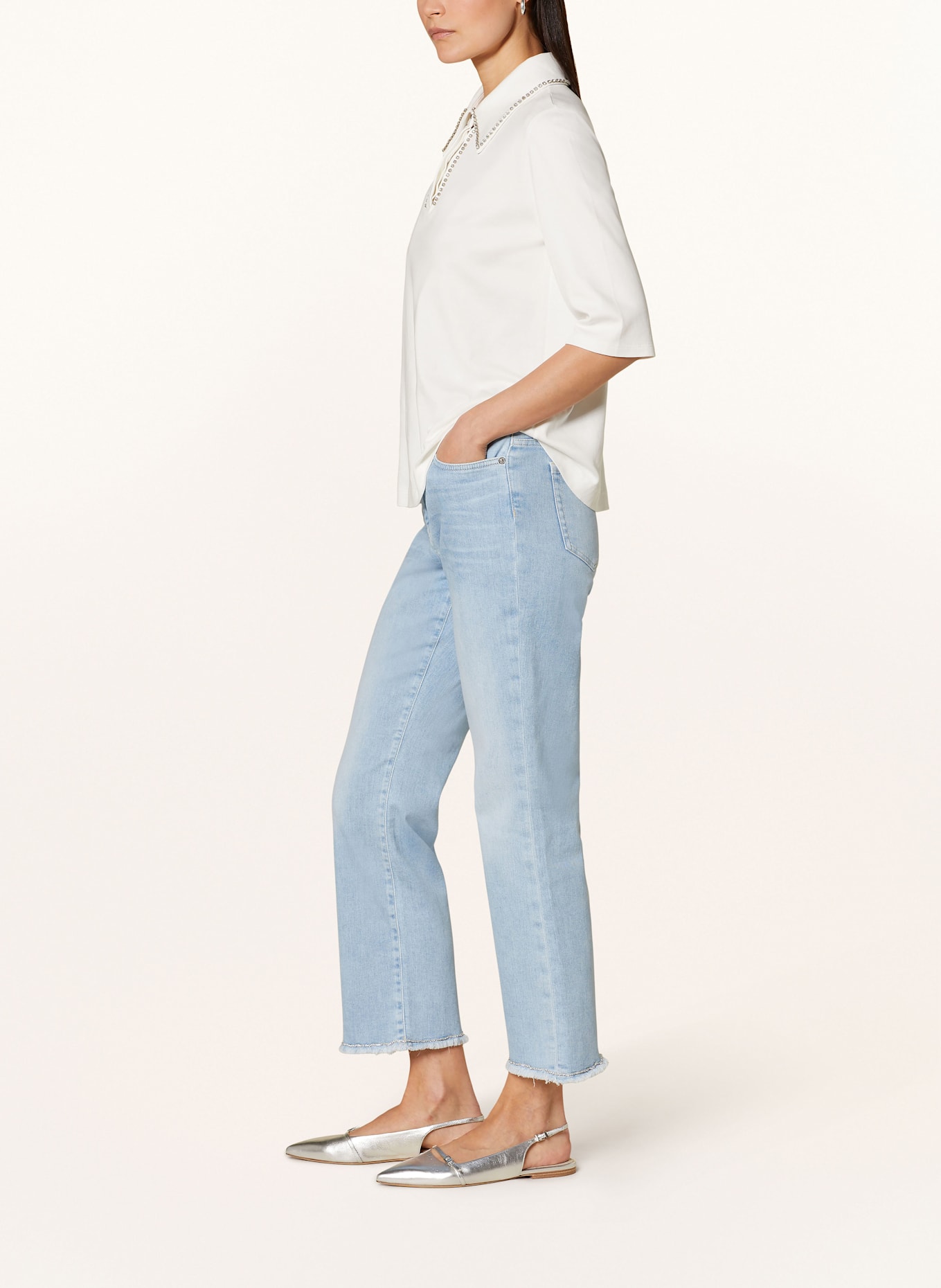 MARC CAIN 7/8-Jeans FORLI mit Schmucksteinen: 351 baby blue
