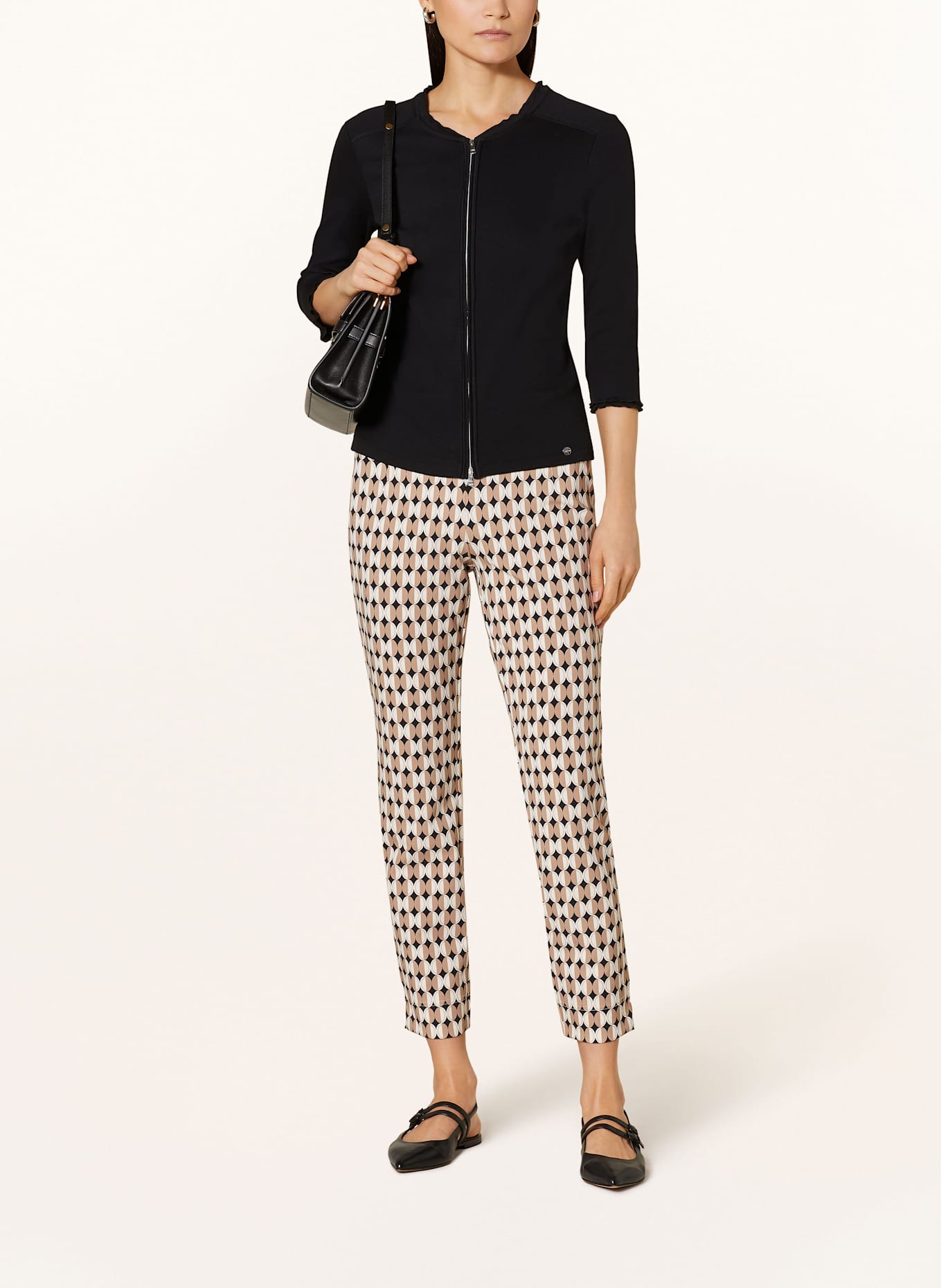 MARC CAIN Hose SOFIA: BEIGE / SCHWARZ / WEISS