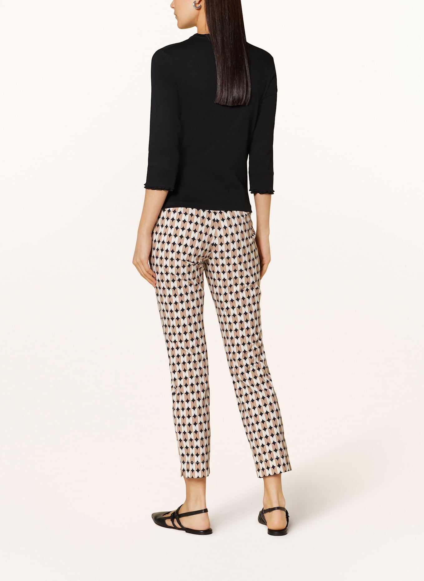MARC CAIN Hose SOFIA: BEIGE / SCHWARZ / WEISS