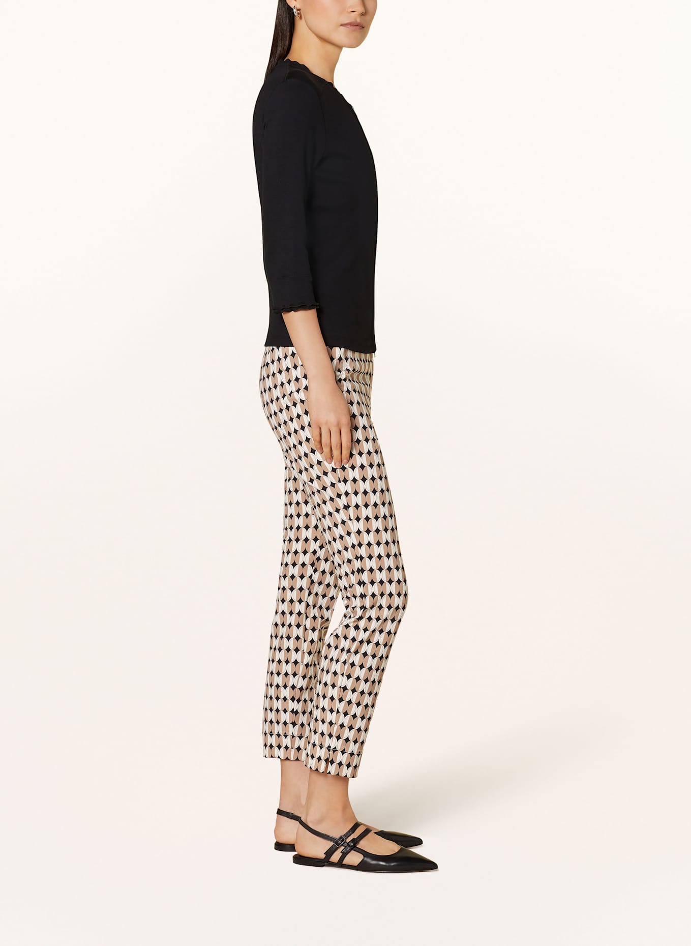 MARC CAIN Hose SOFIA: BEIGE / SCHWARZ / WEISS
