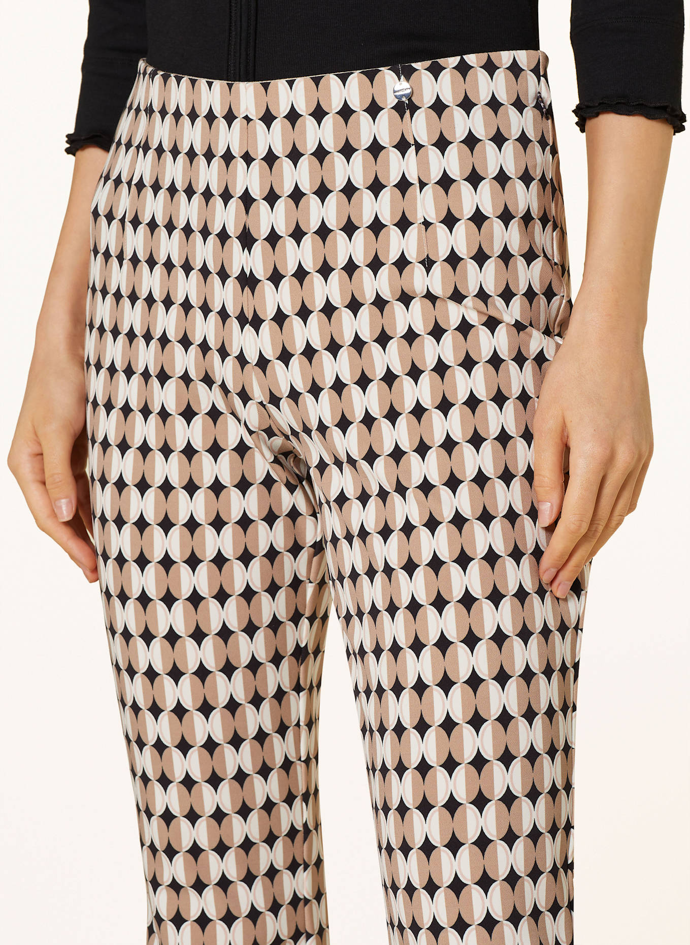 MARC CAIN Hose SOFIA: BEIGE / SCHWARZ / WEISS