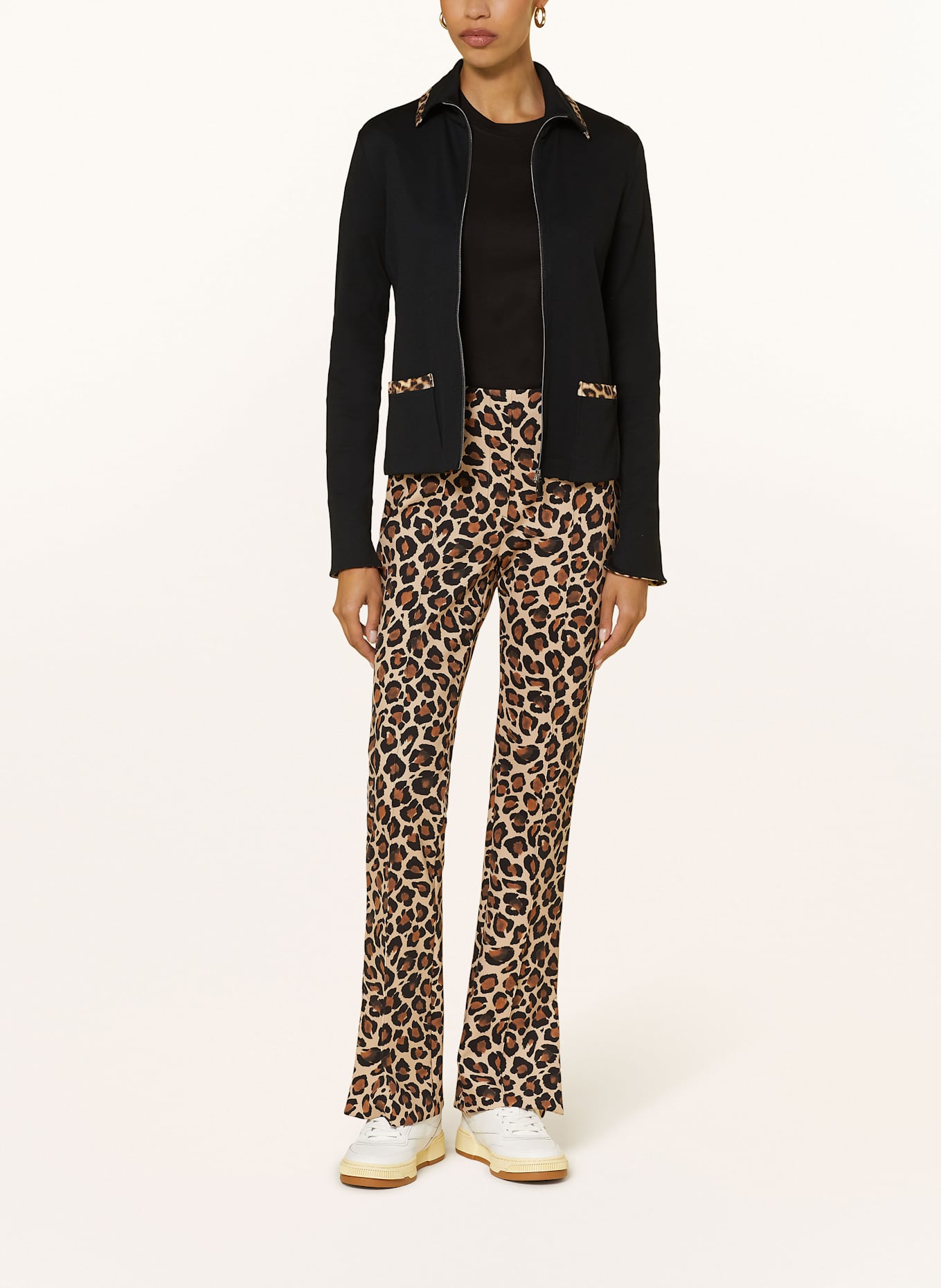 MARC CAIN Jersey pants FREDERICA: 610 light stone