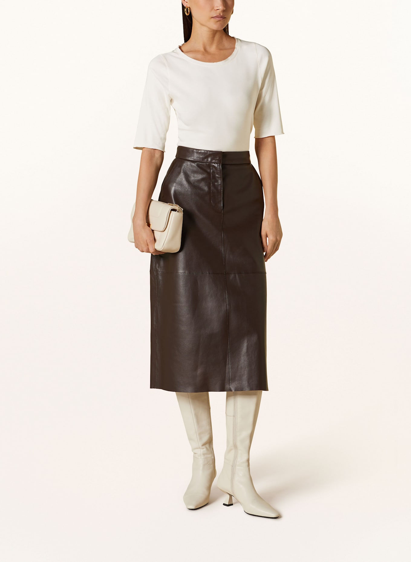 MARC CAIN Tričko s 3/4 rukávem: 112 bright ecru