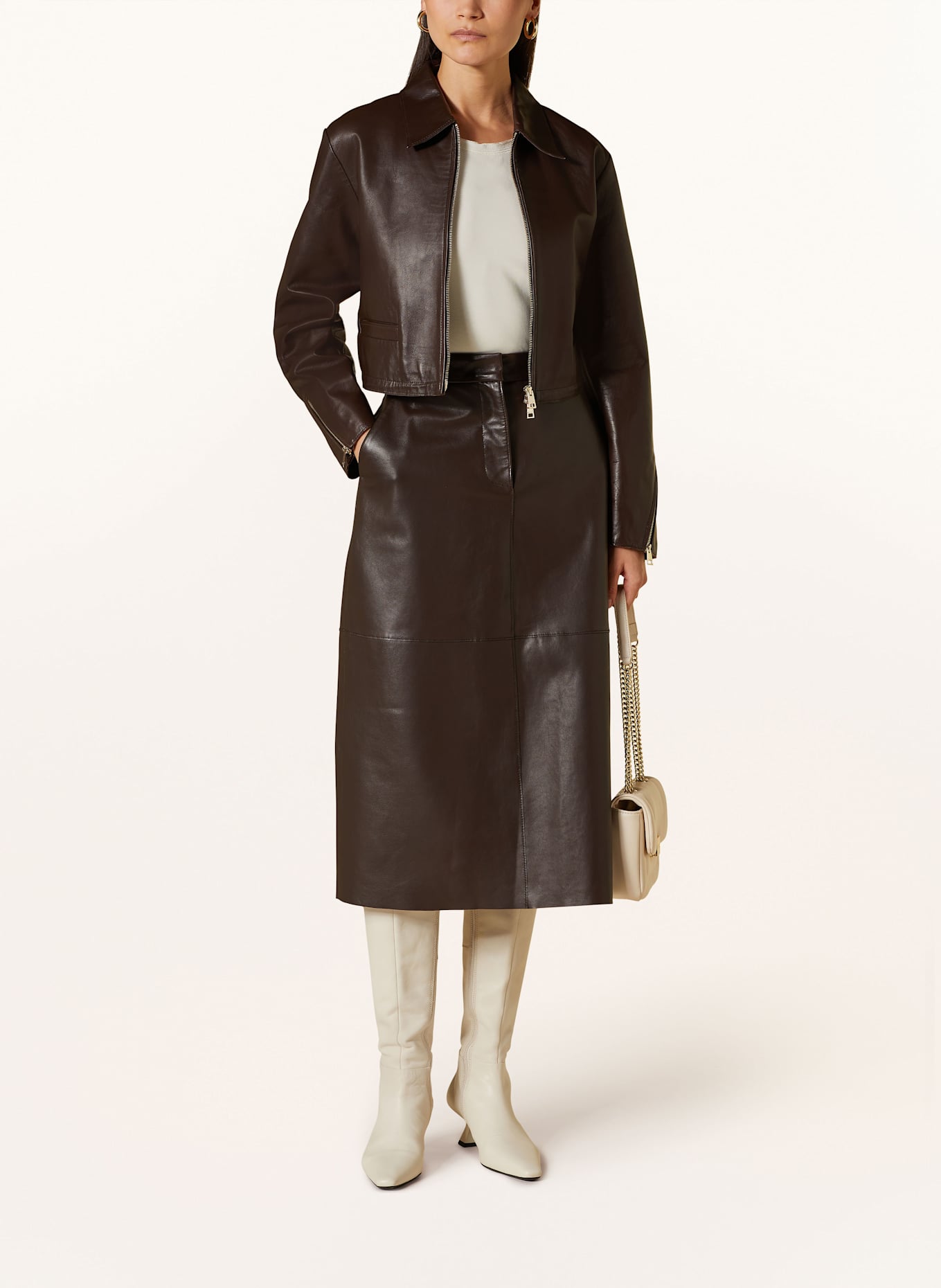 MARC CAIN Lederrock: 699 dark wood