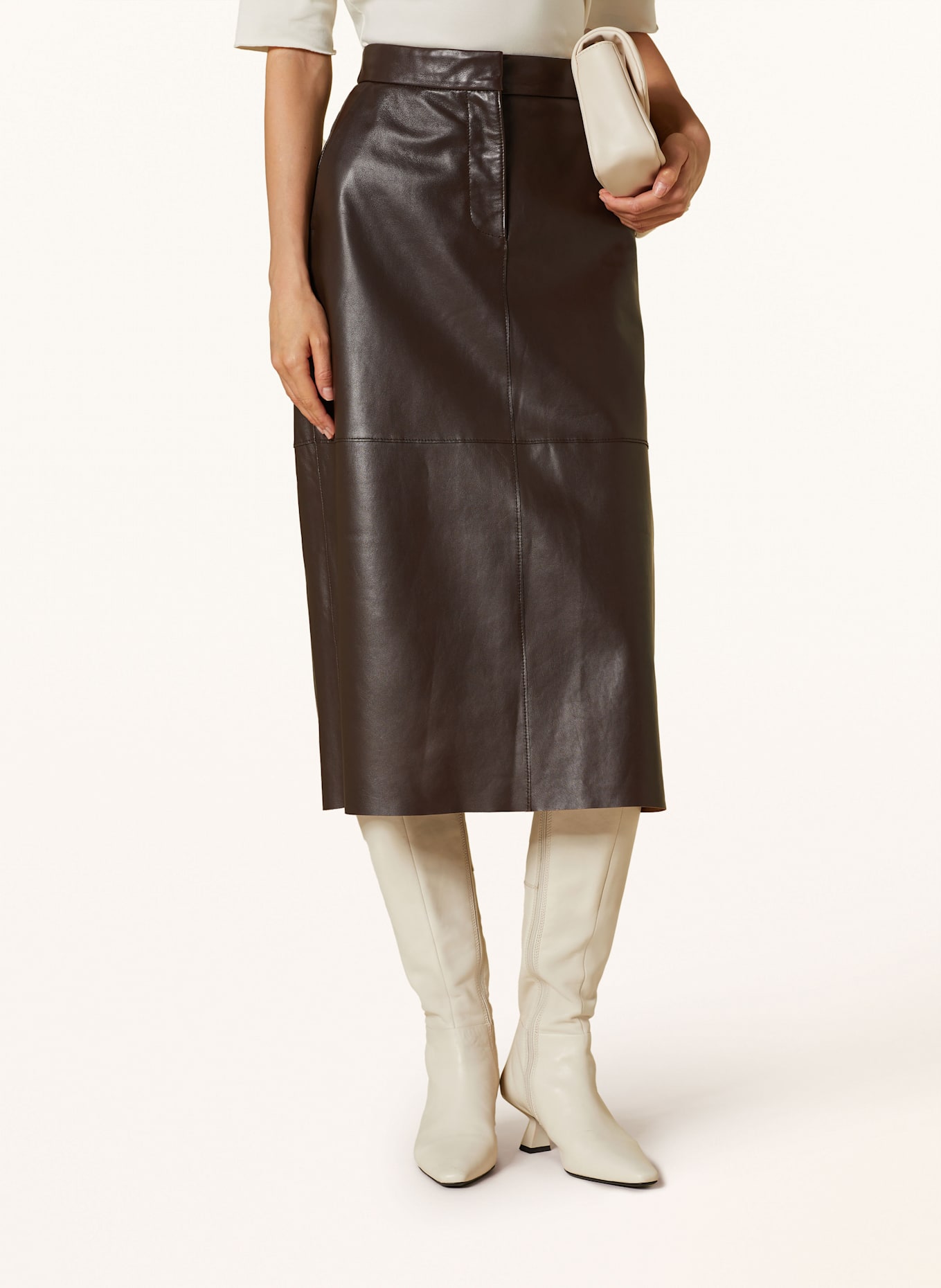 MARC CAIN Lederrock: 699 dark wood