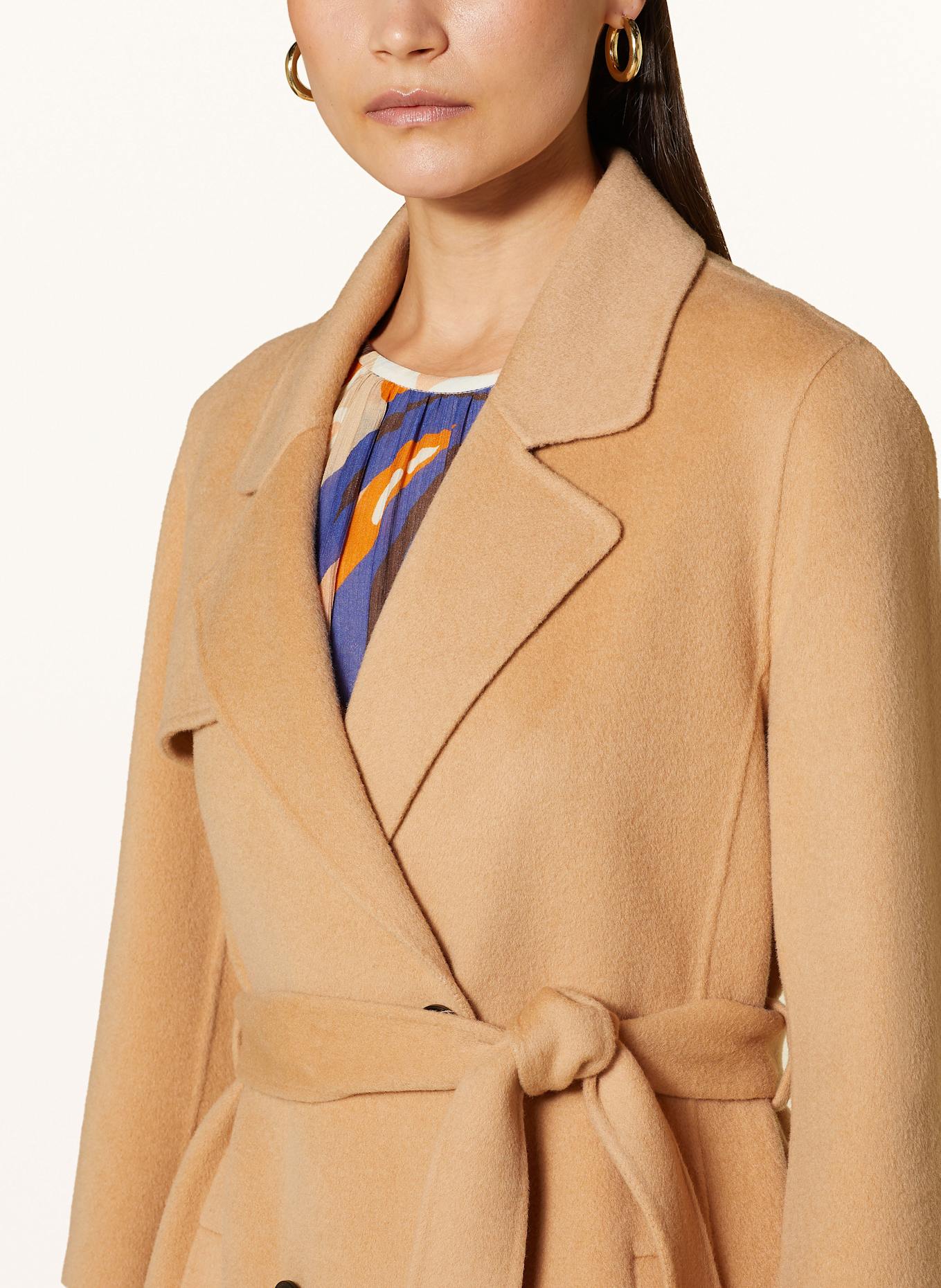 MARC CAIN Wool coat in 613 soft clay brown new