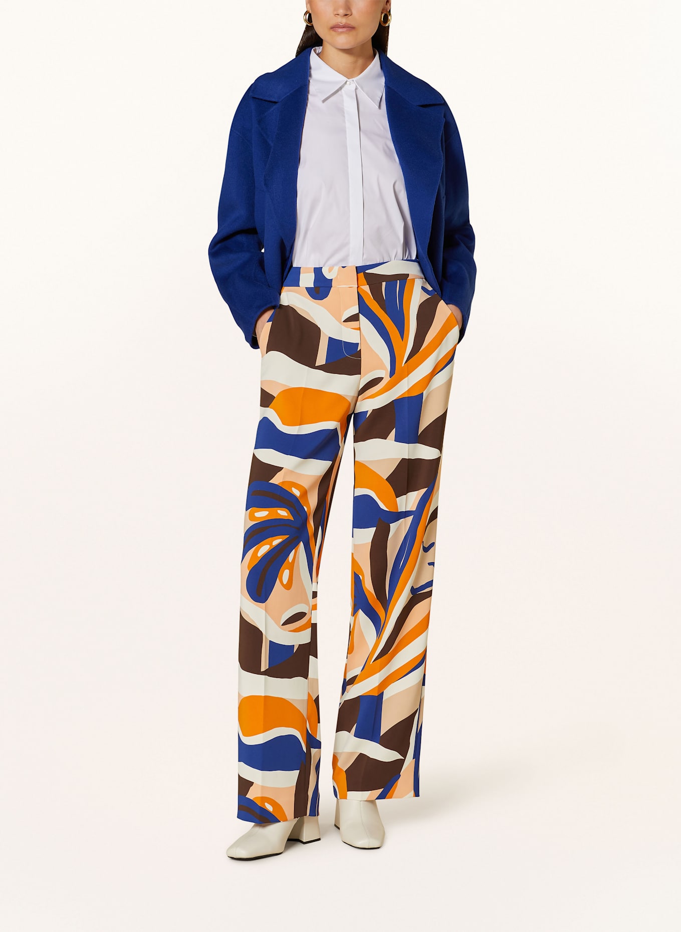 MARC CAIN Wide leg trousers WUKARI: 368 deep royal blue