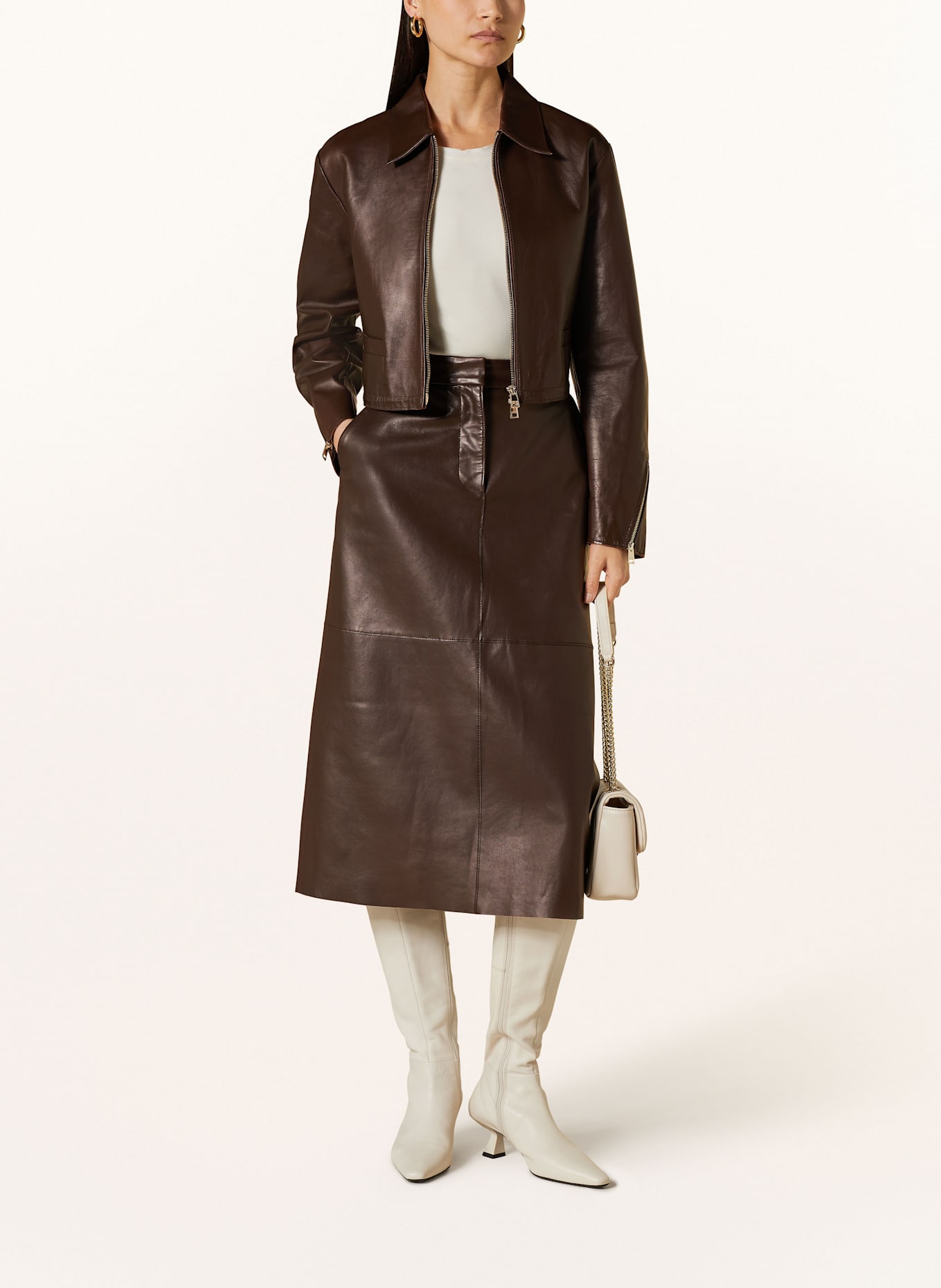 MARC CAIN Kožená bunda: 699 dark wood