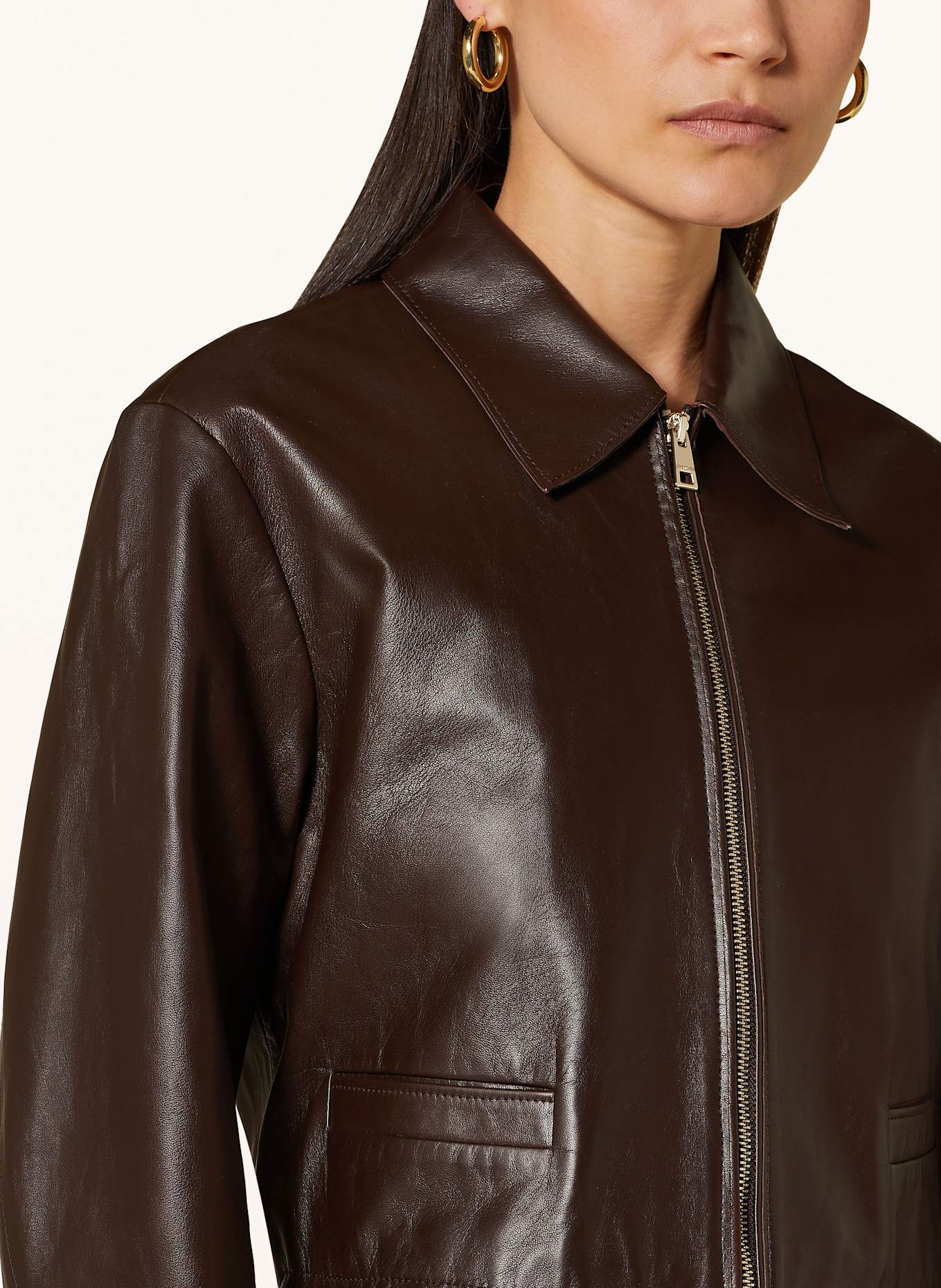 MARC CAIN Kožená bunda: 699 dark wood