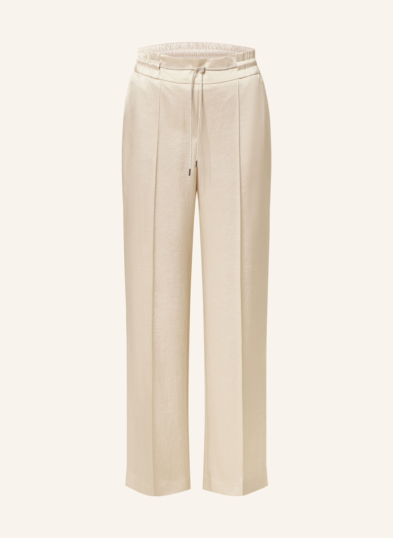 MARC CAIN Pantalon mariné en satin avec pierres décoratives: 127 deep pearl