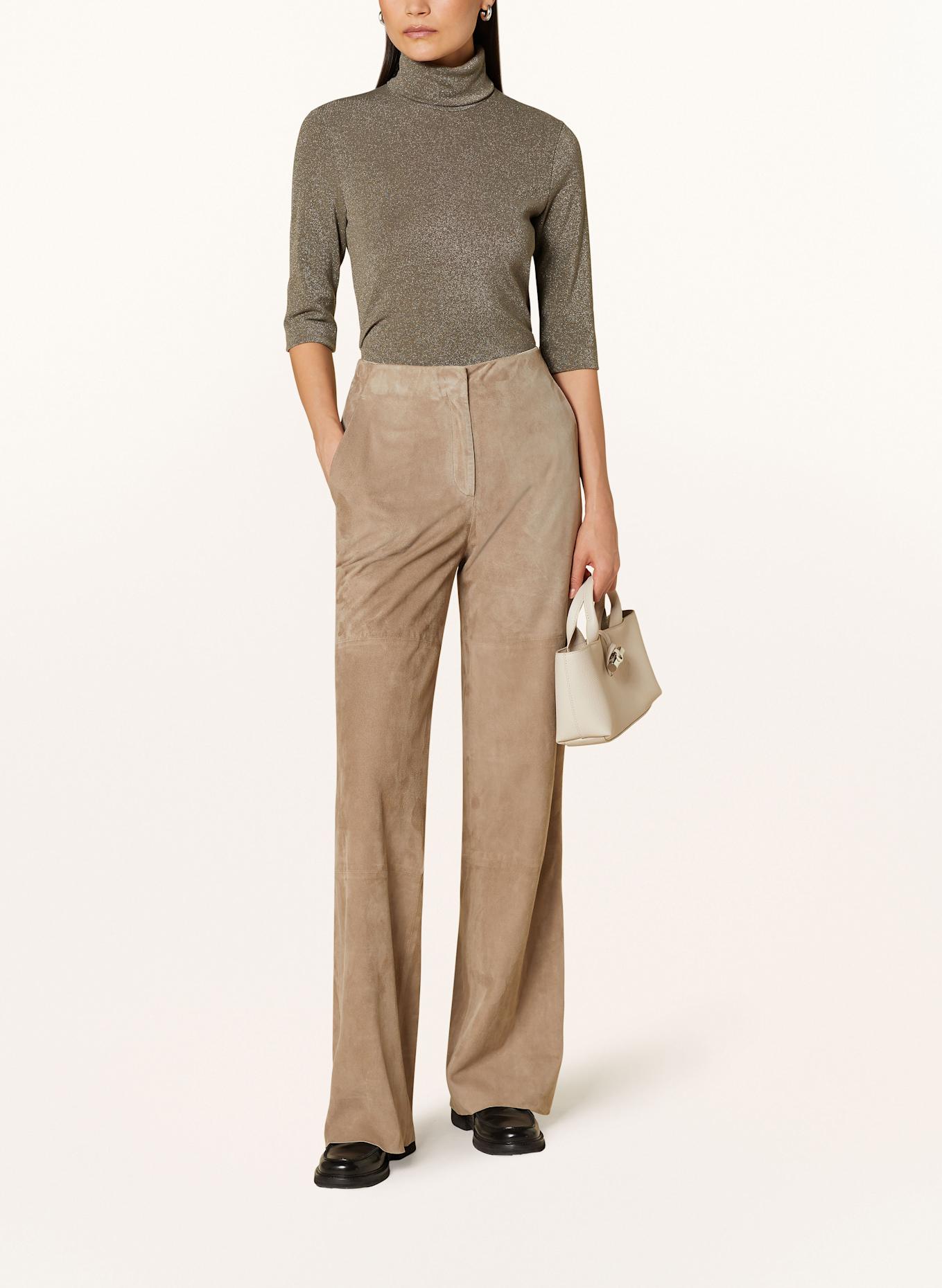 MARC CAIN Strickshirt mit Glitzergarn: 581 sage powder