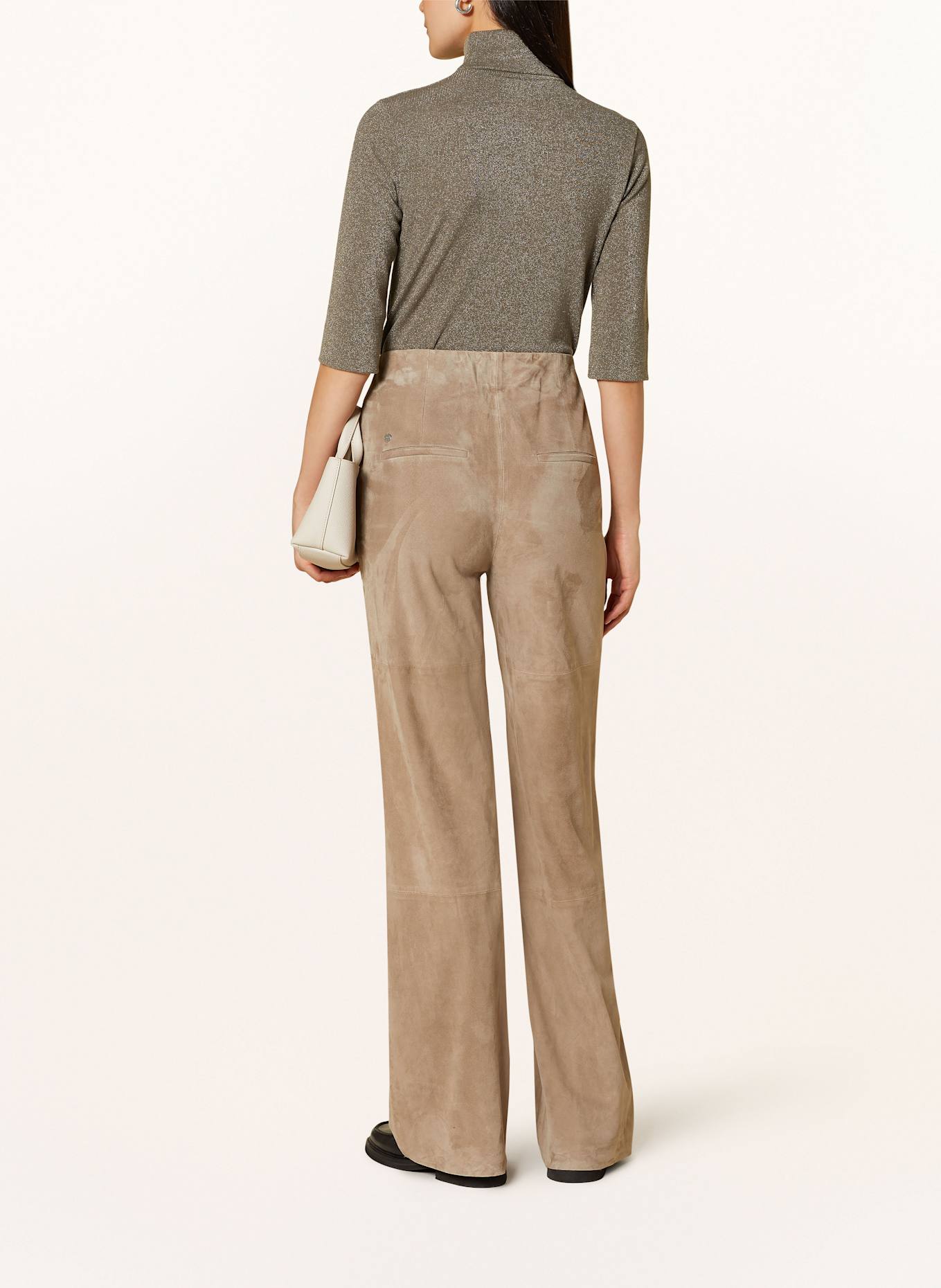 MARC CAIN Strickshirt mit Glitzergarn: 581 sage powder