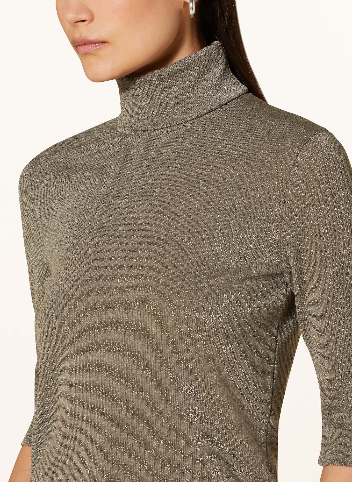 MARC CAIN Strickshirt mit Glitzergarn: 581 sage powder