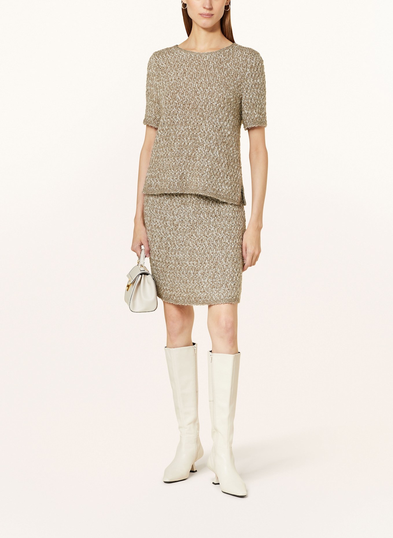 MARC CAIN Strickshirt mit Pailletten, Farbe: 581 sage powder (Bild 2)