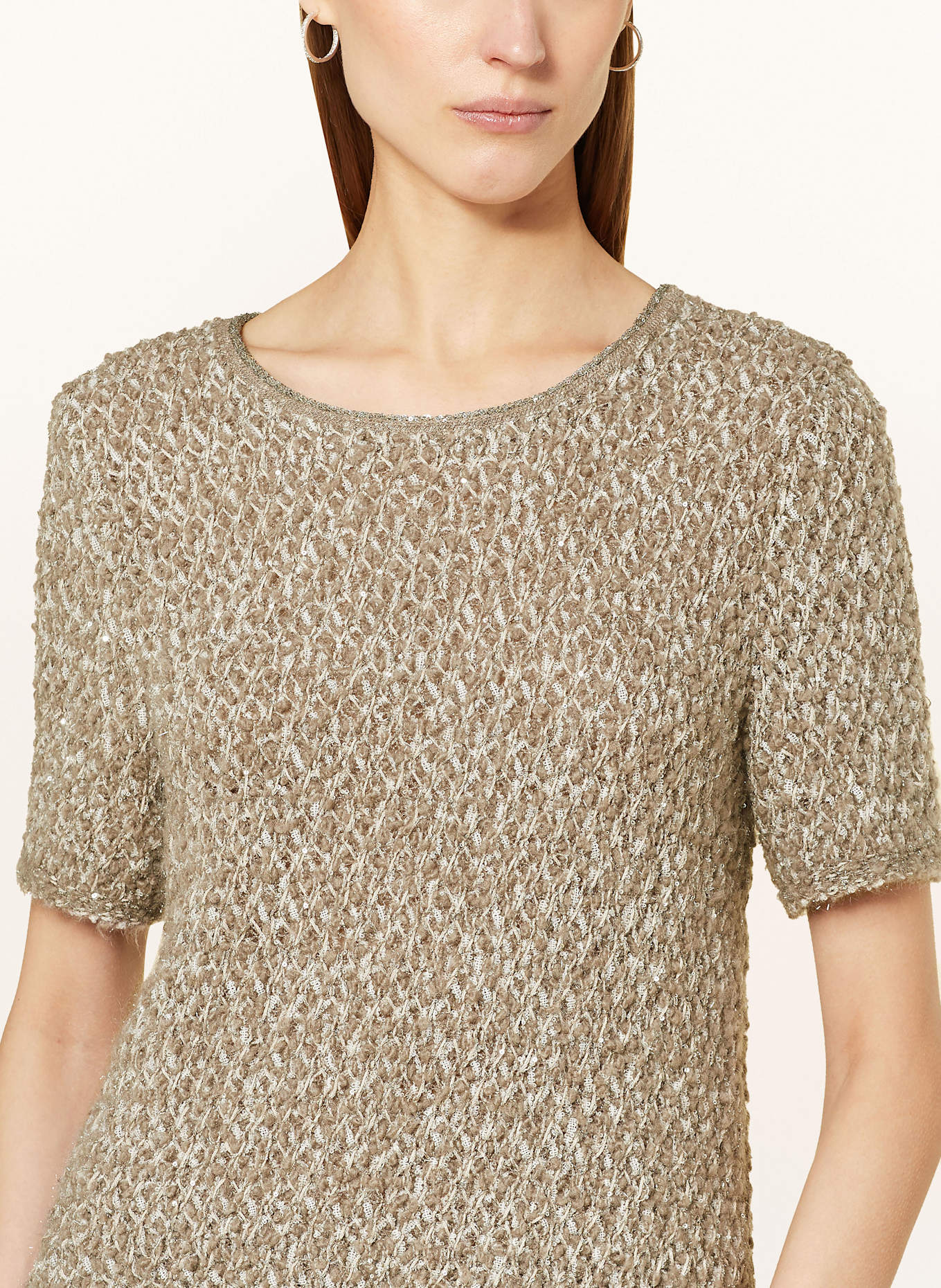 MARC CAIN Strickshirt mit Pailletten, Farbe: 581 sage powder (Bild 4)