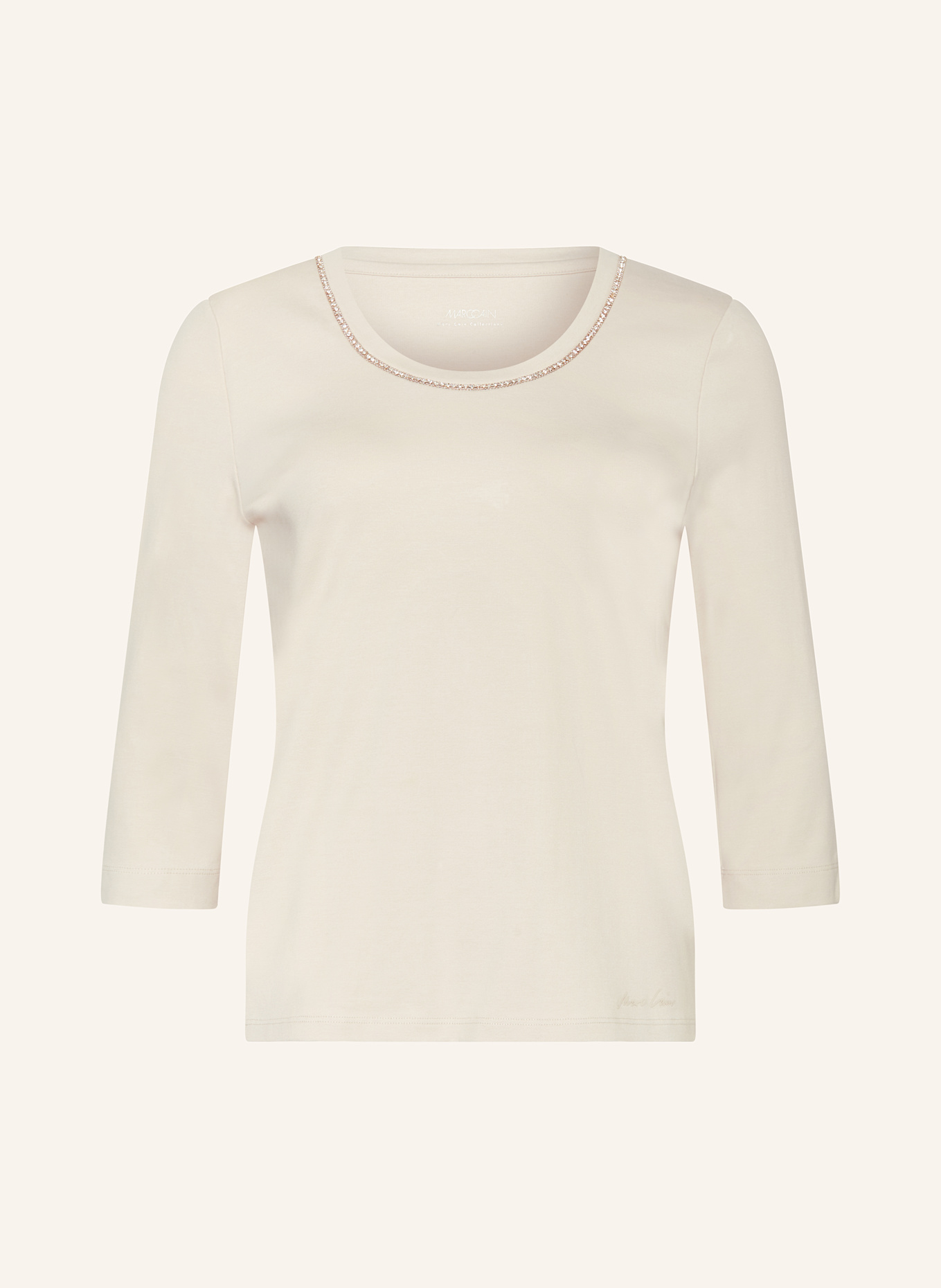 MARC CAIN Jerseyshirt mit 3/4-Arm: 127 deep pearl