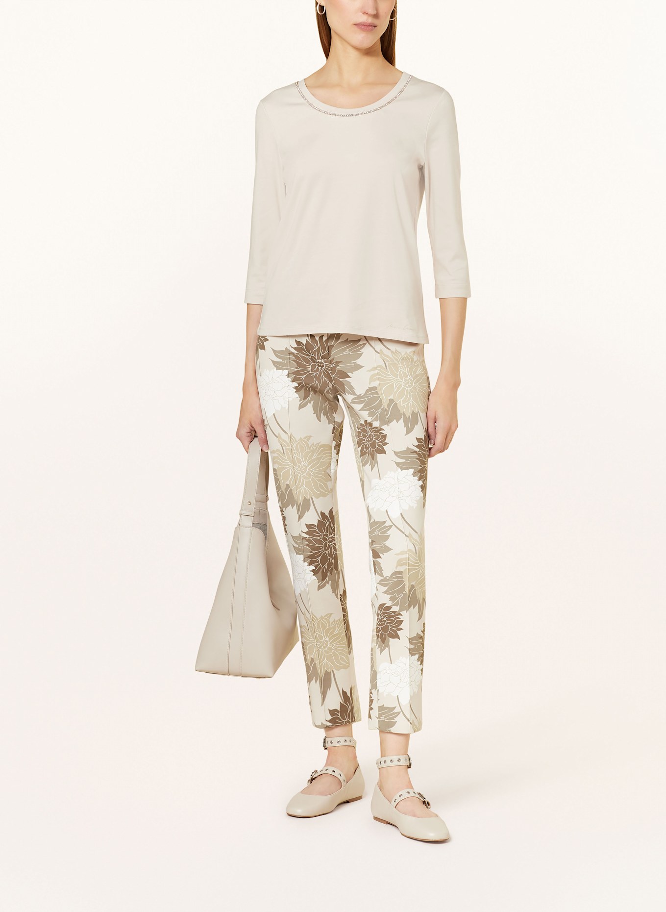 MARC CAIN Jerseyshirt mit 3/4-Arm: 127 deep pearl