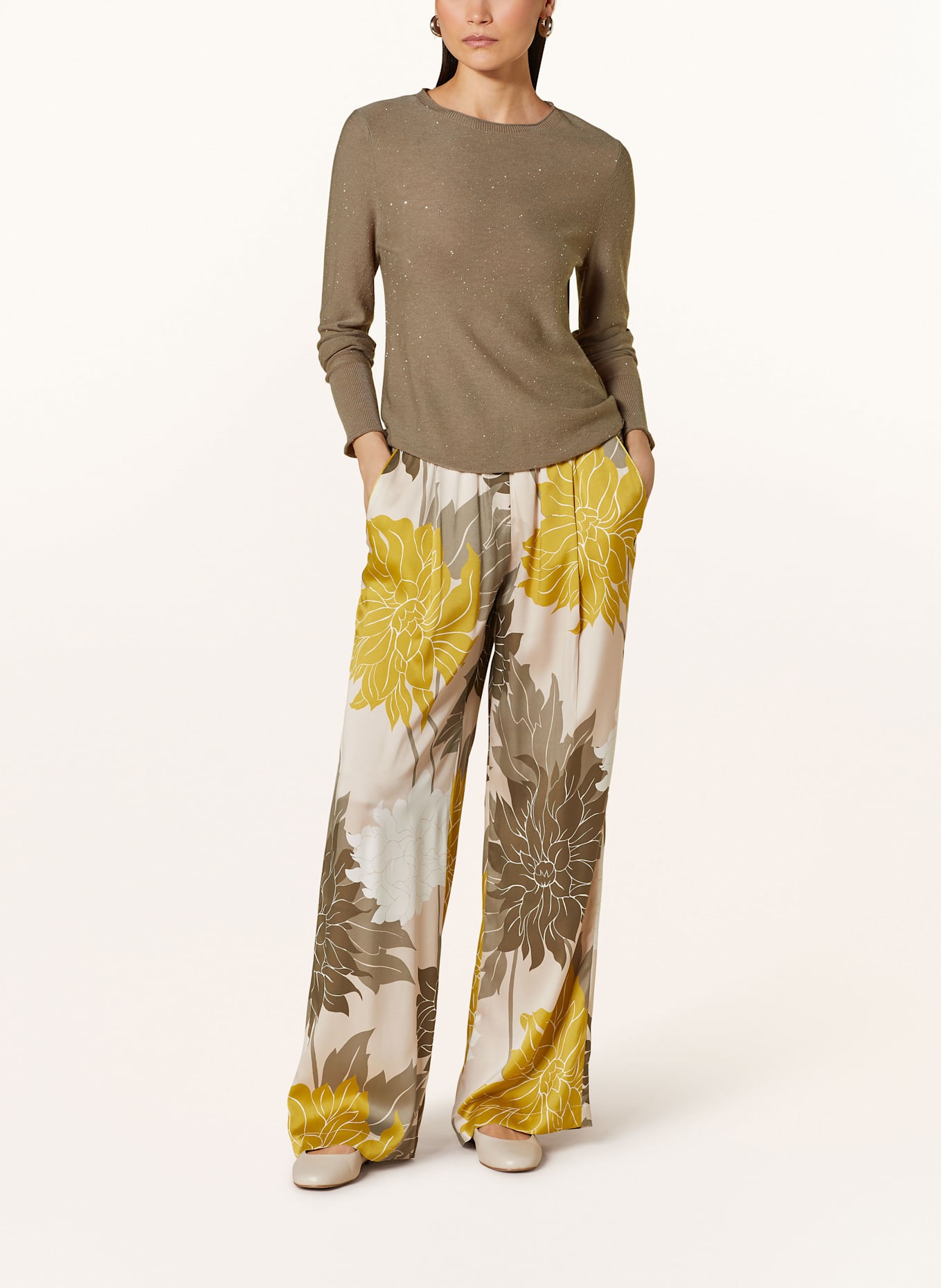 MARC CAIN Sweater with sequins: 581 sage powder