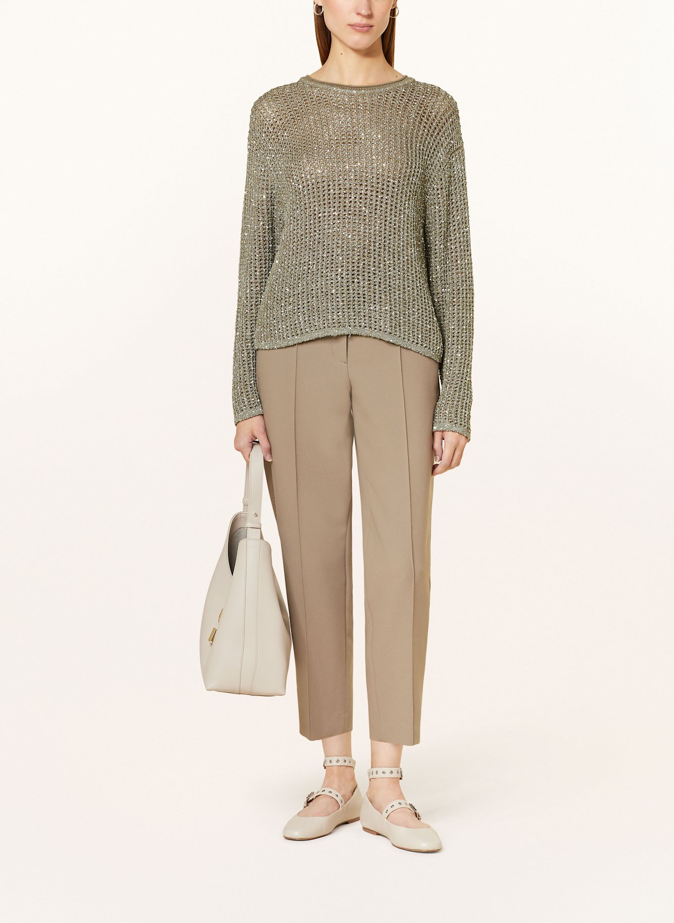 MARC CAIN Sweater with sequins: 581 sage powder