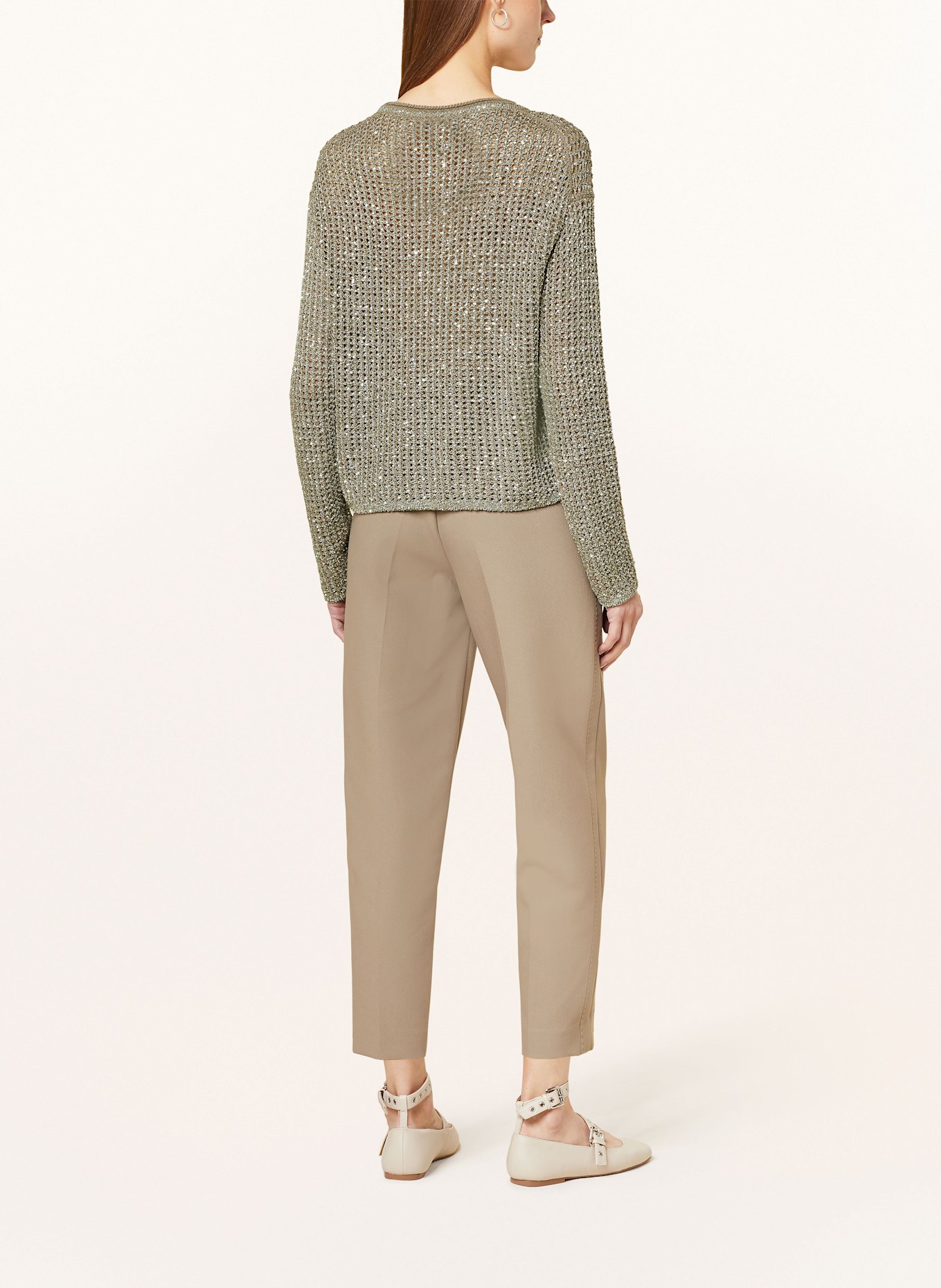 MARC CAIN Sweater with sequins: 581 sage powder