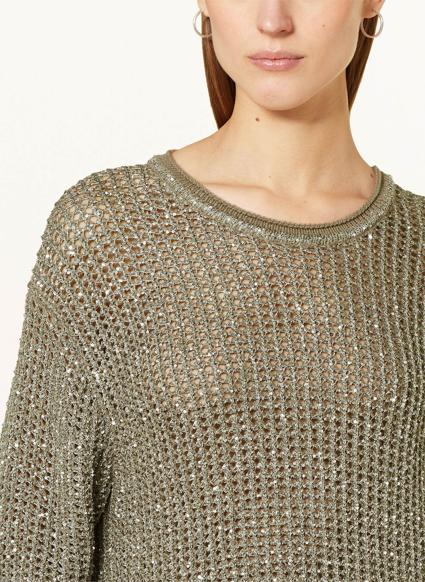 MARC CAIN Sweater with sequins: 581 sage powder