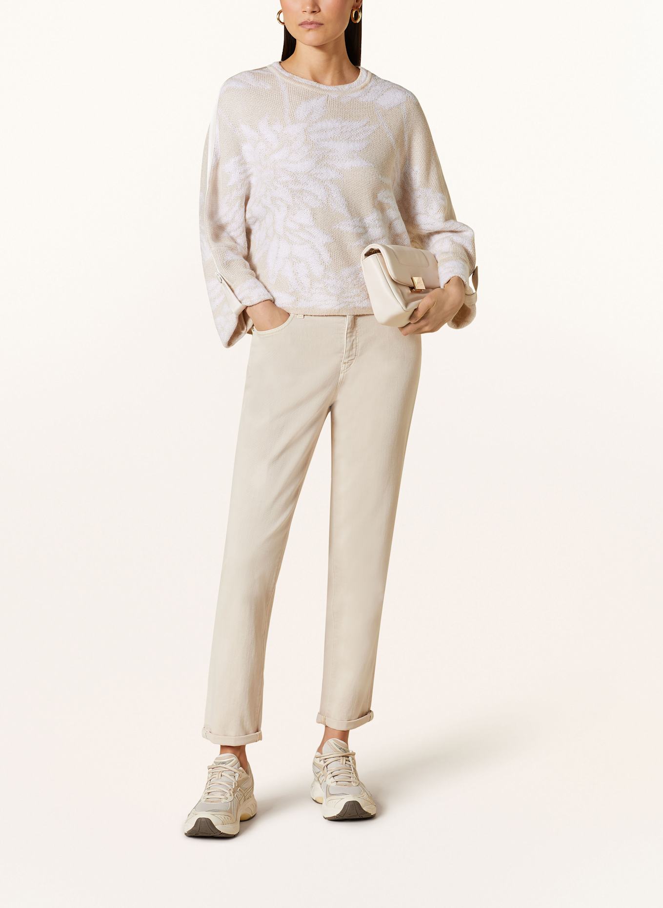 MARC CAIN Sweater with glitter thread: 127 deep pearl