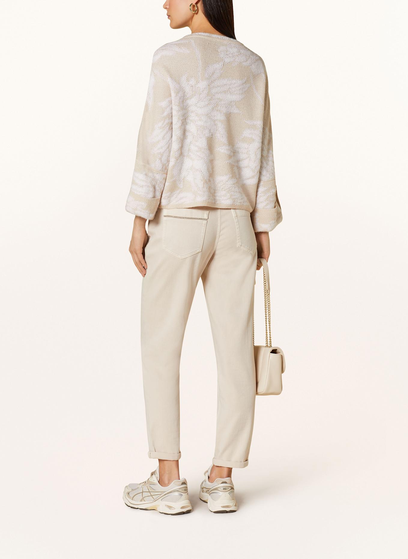 MARC CAIN Sweater with glitter thread: 127 deep pearl