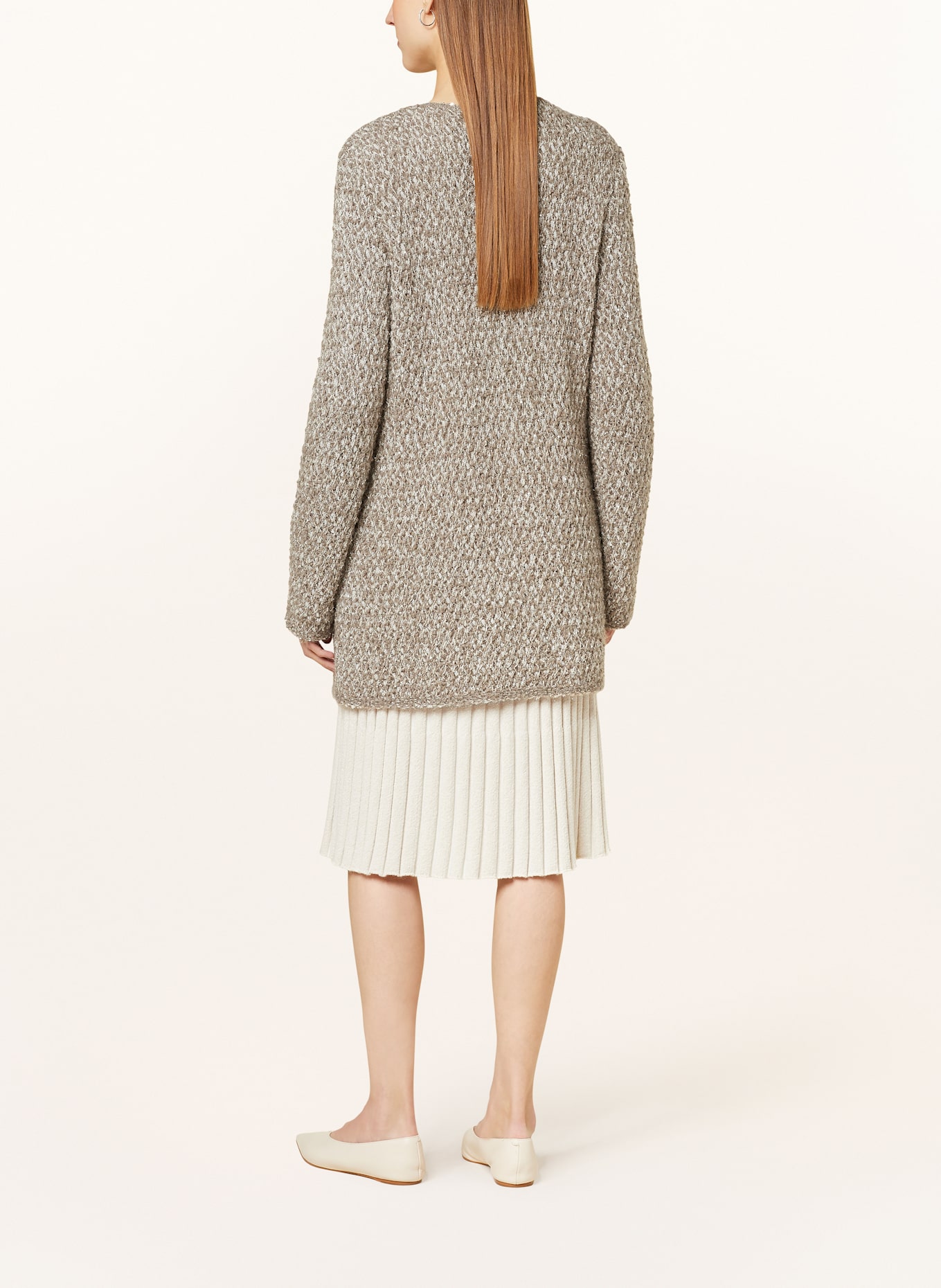 MARC CAIN Strickjacke mit Pailletten: 581 sage powder