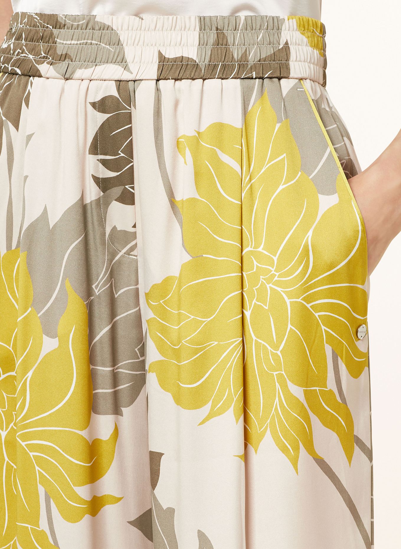 MARC CAIN Silk wide leg trousers WEDI: 127 deep pearl