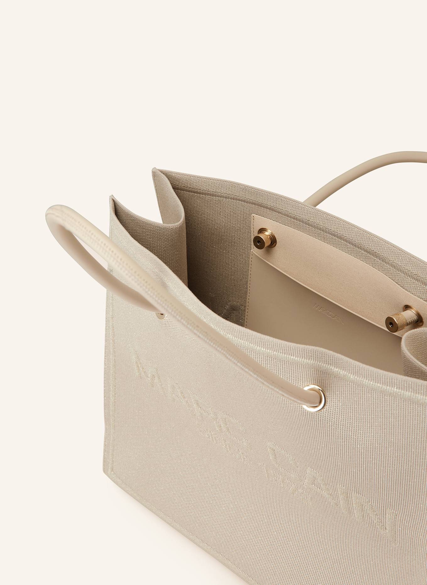 MARC CAIN Shopper with glitter thread: 127 deep pearl