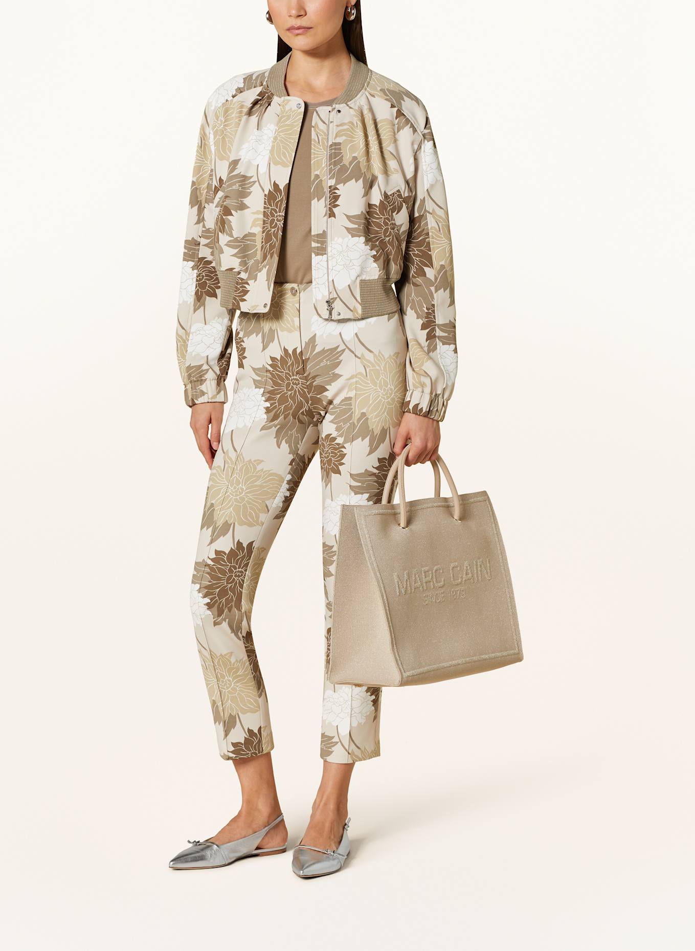 MARC CAIN Shopper with glitter thread: 127 deep pearl