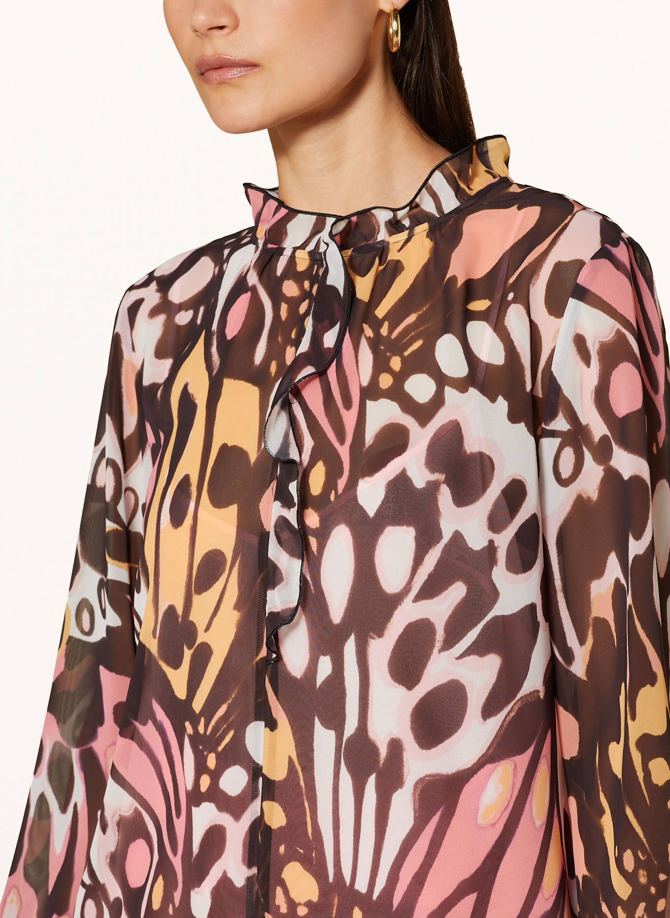 MARC CAIN Blusenshirt mit Volants: 236 bright candy pink