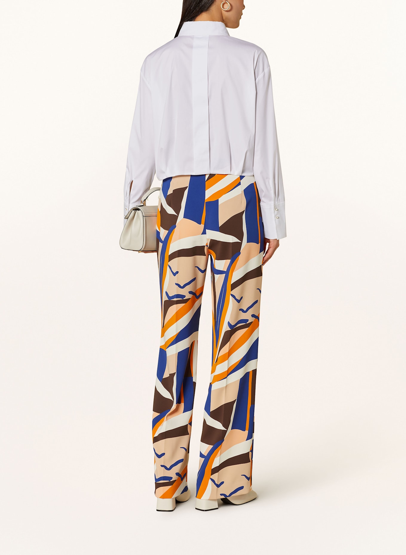 MARC CAIN Cropped shirt blouse: 100 WHITE