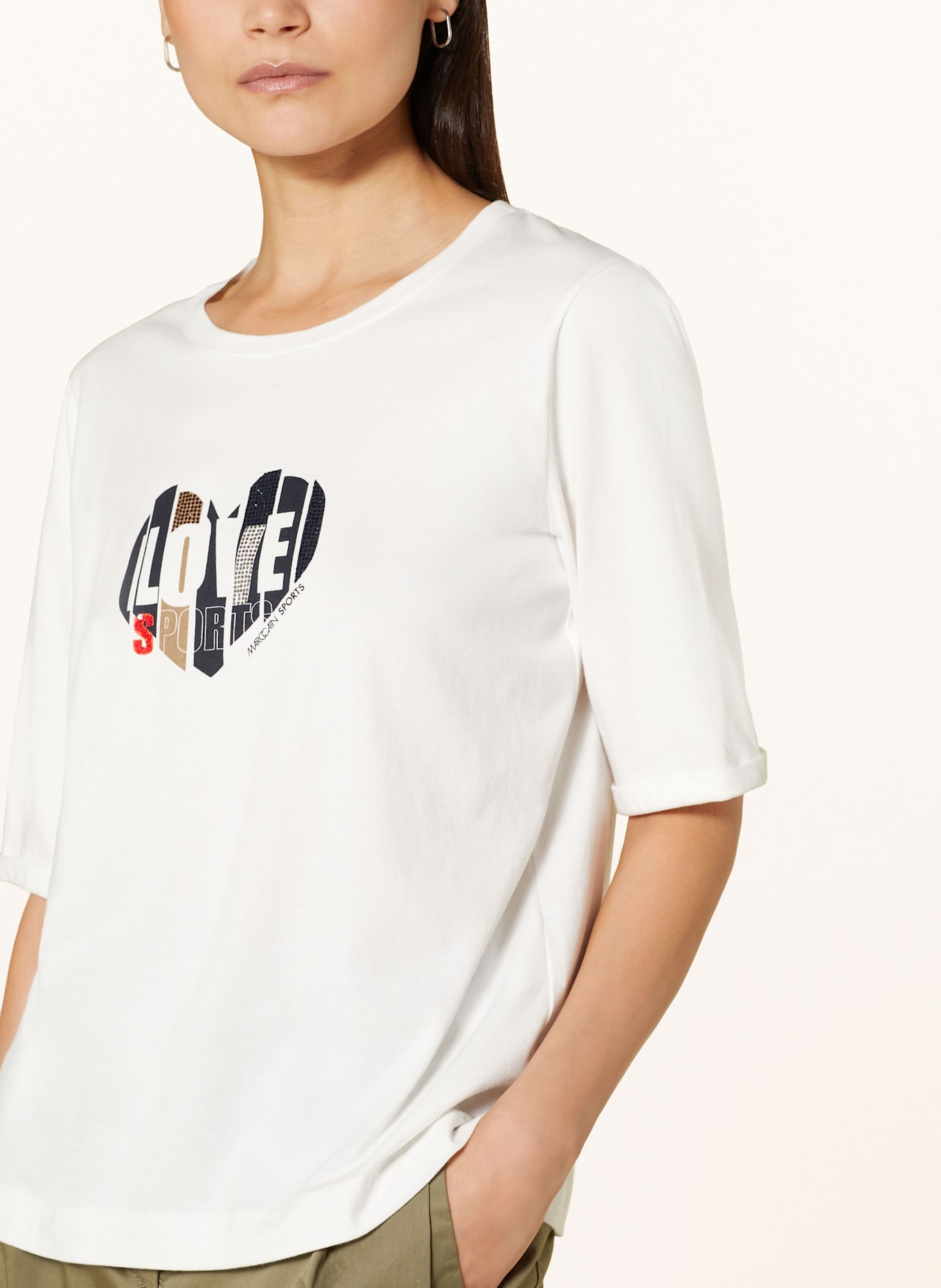 MARC CAIN T-shirt avec pierres décoratives: 110 off