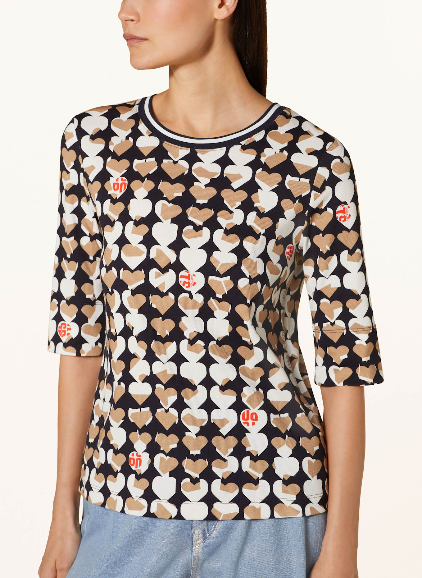 MARC CAIN Shirt with 3/4 sleeves: 394 navy