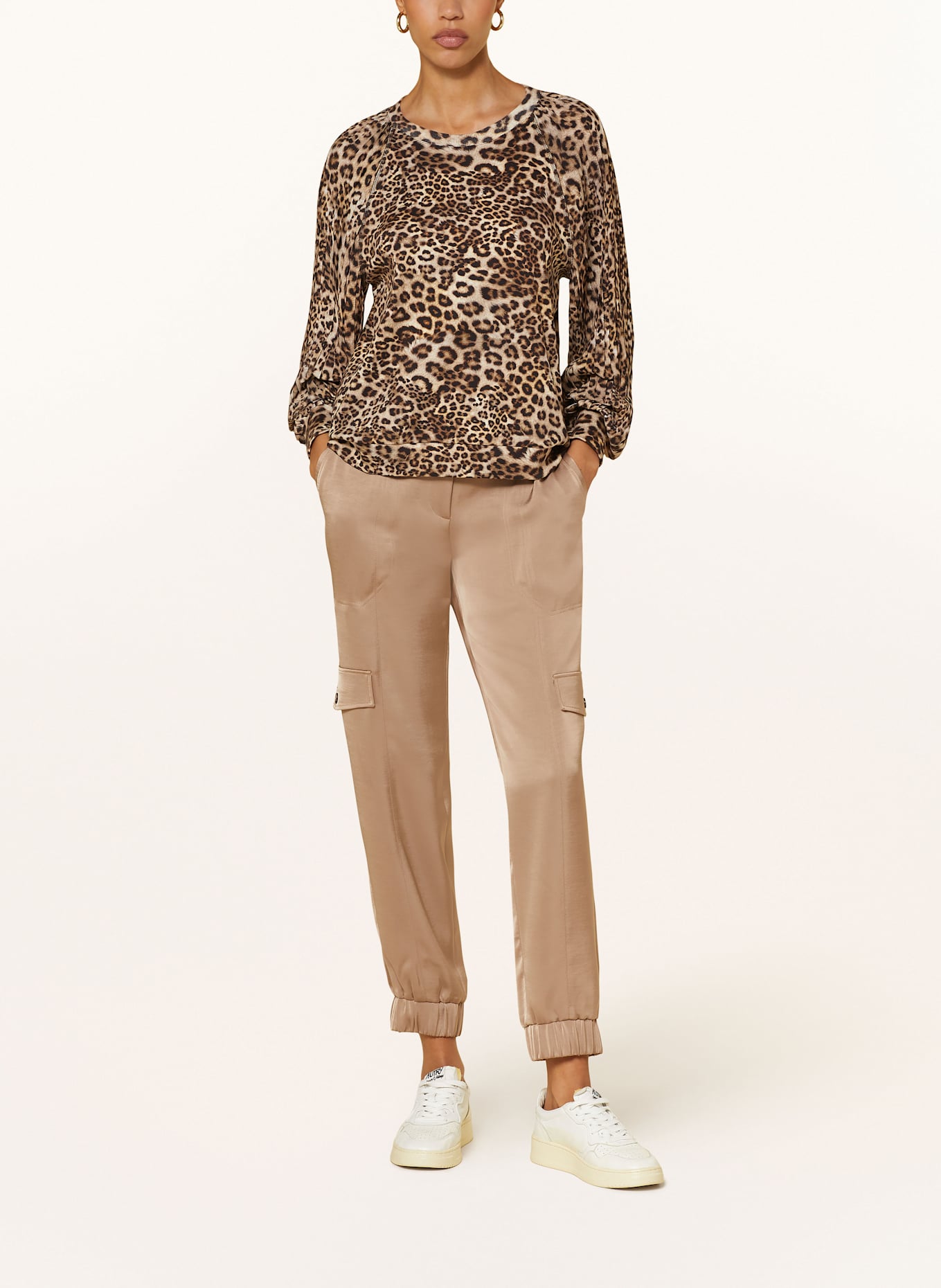 MARC CAIN Halenka ze směsi materiálů: 617 granola