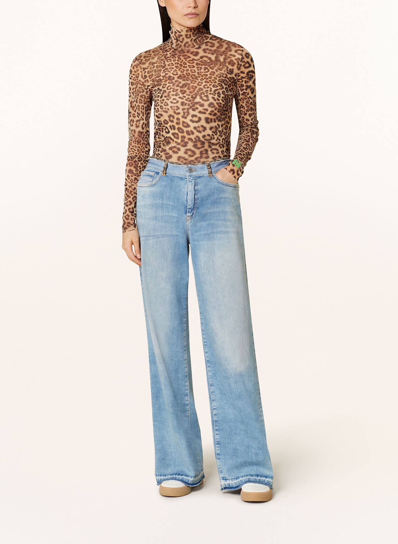 MARC CAIN Longsleeve aus Mesh: 617 granola