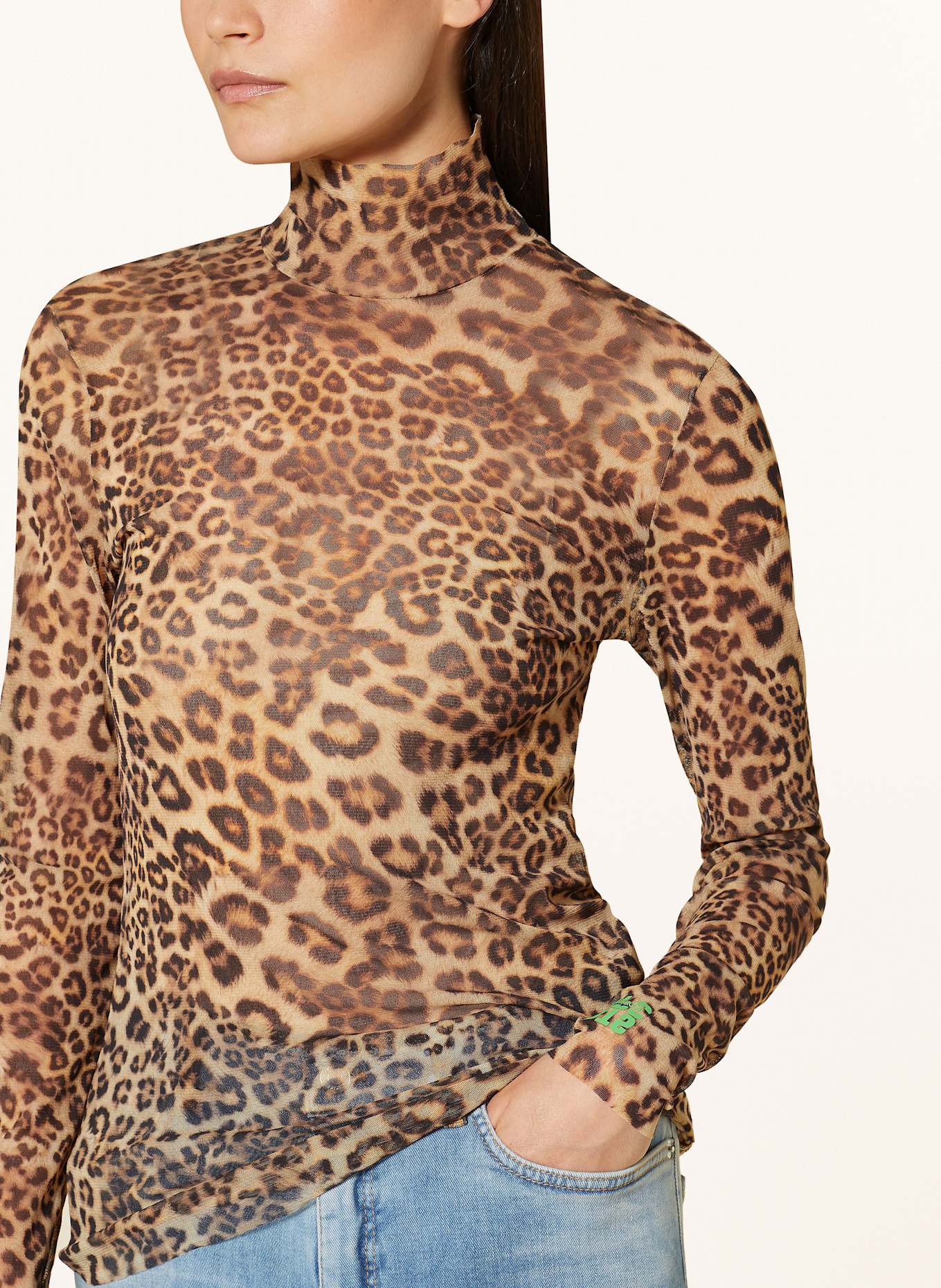 MARC CAIN Longsleeve aus Mesh: 617 granola