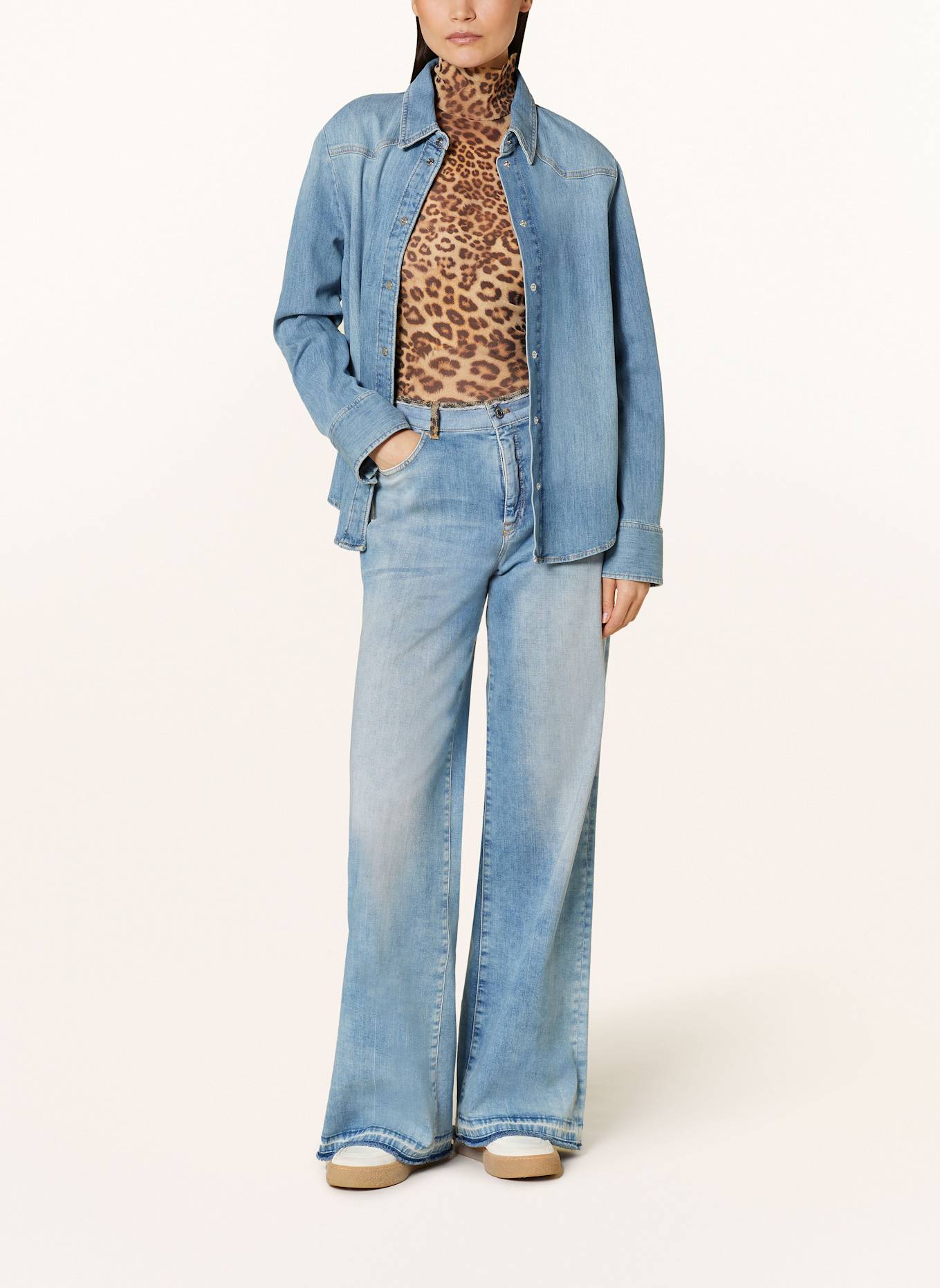 MARC CAIN Longsleeve aus Mesh: 617 granola