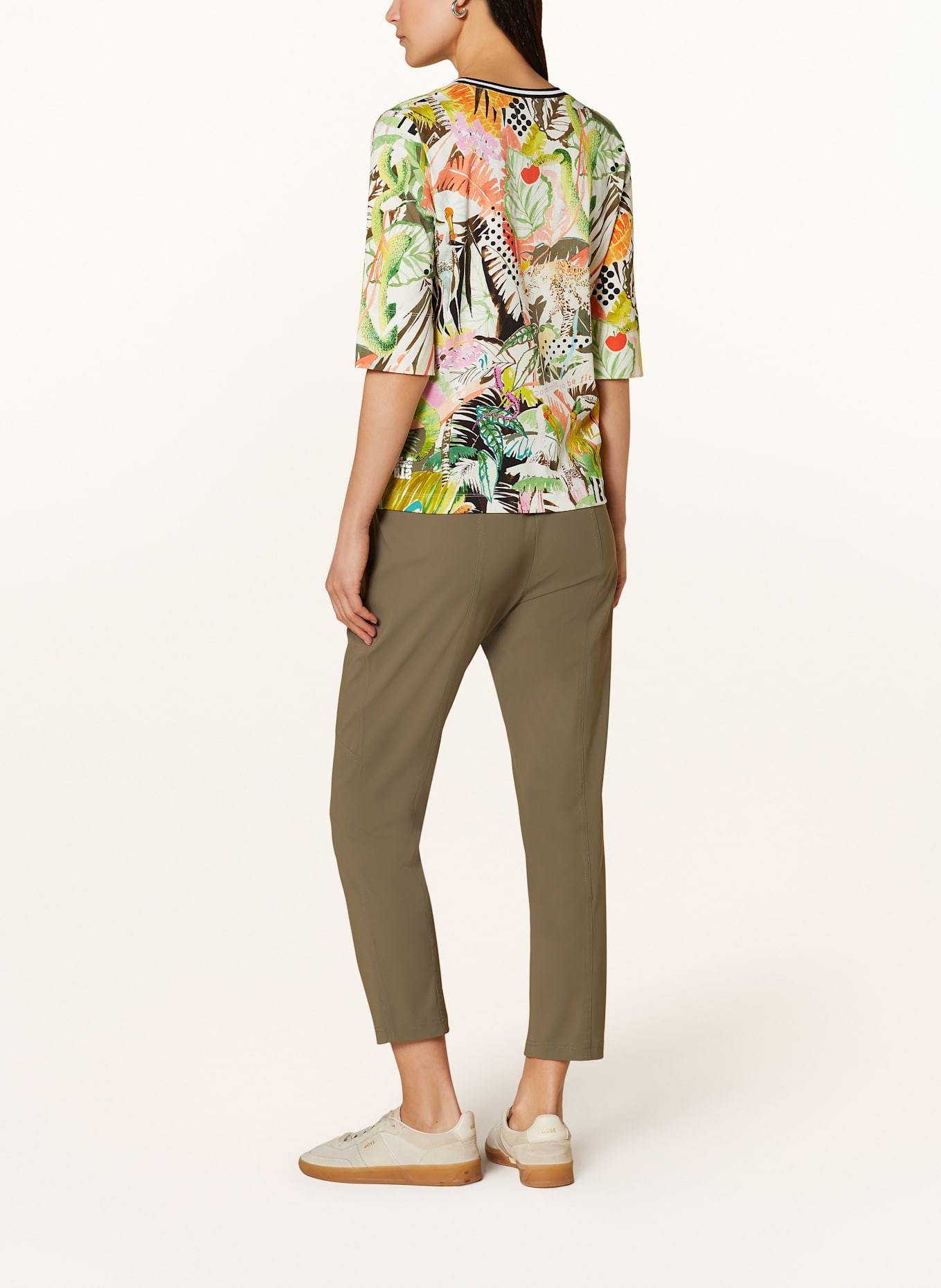 MARC CAIN Tričko s 3/4 rukávem: 593 deep olive green