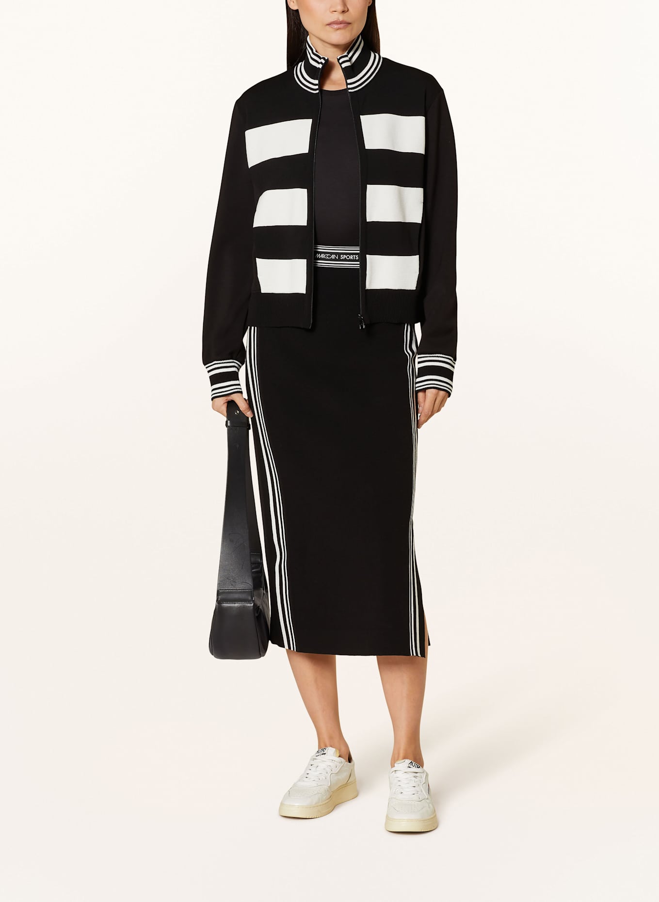 MARC CAIN Sweatjacke: 190 white and black