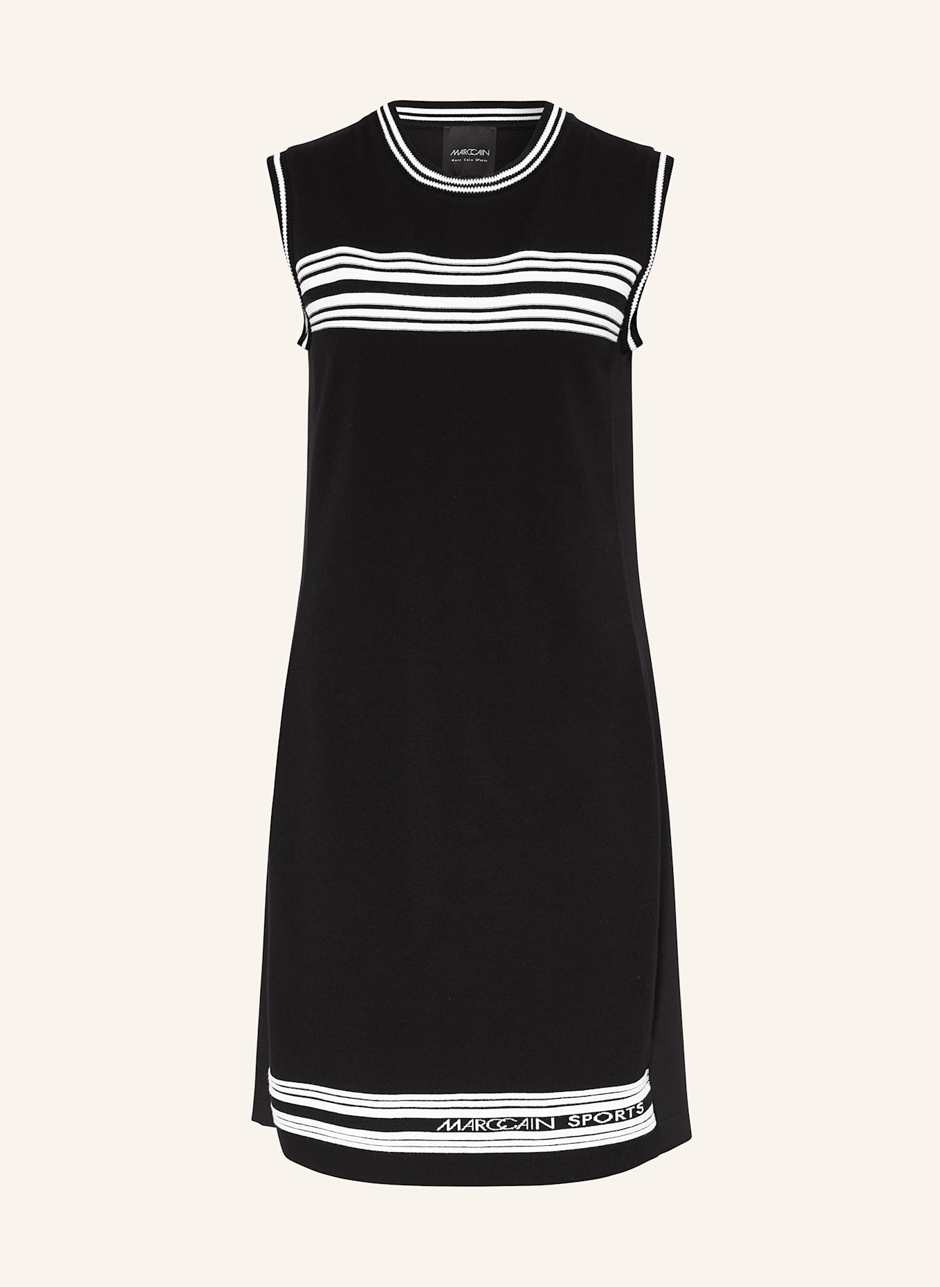 MARC CAIN Sweatkleid im Materialmix: 910 black and white